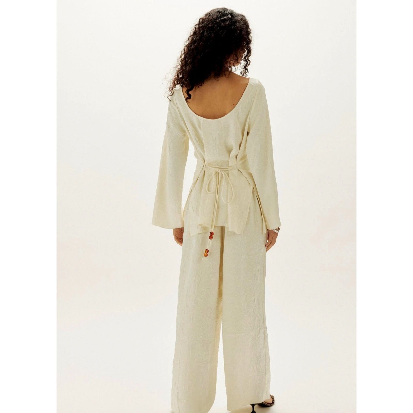 Free People Free People Celeste Pant Set Egret size M Size 29" - 5 Thumbnail