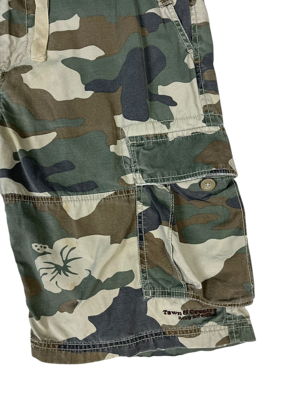 Vintage Town & Country Surf Design Camo Hawaii Cargo Shorts Size US 30 / EU 46 - 4 Thumbnail