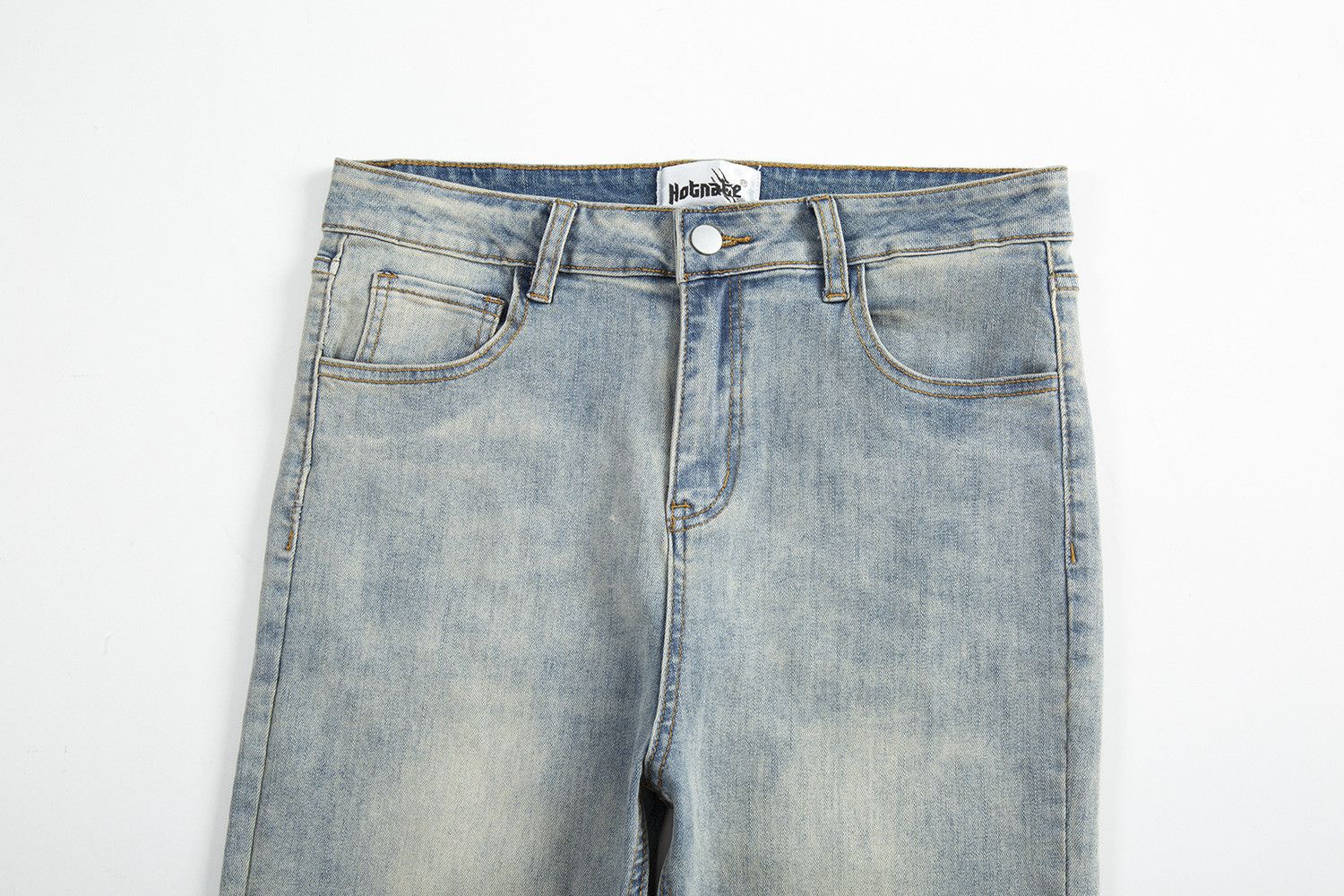 Japanese Brand × Jean Basic all-match washed distressed straight flared jeans Size US 32 / EU 48 - 3 Thumbnail