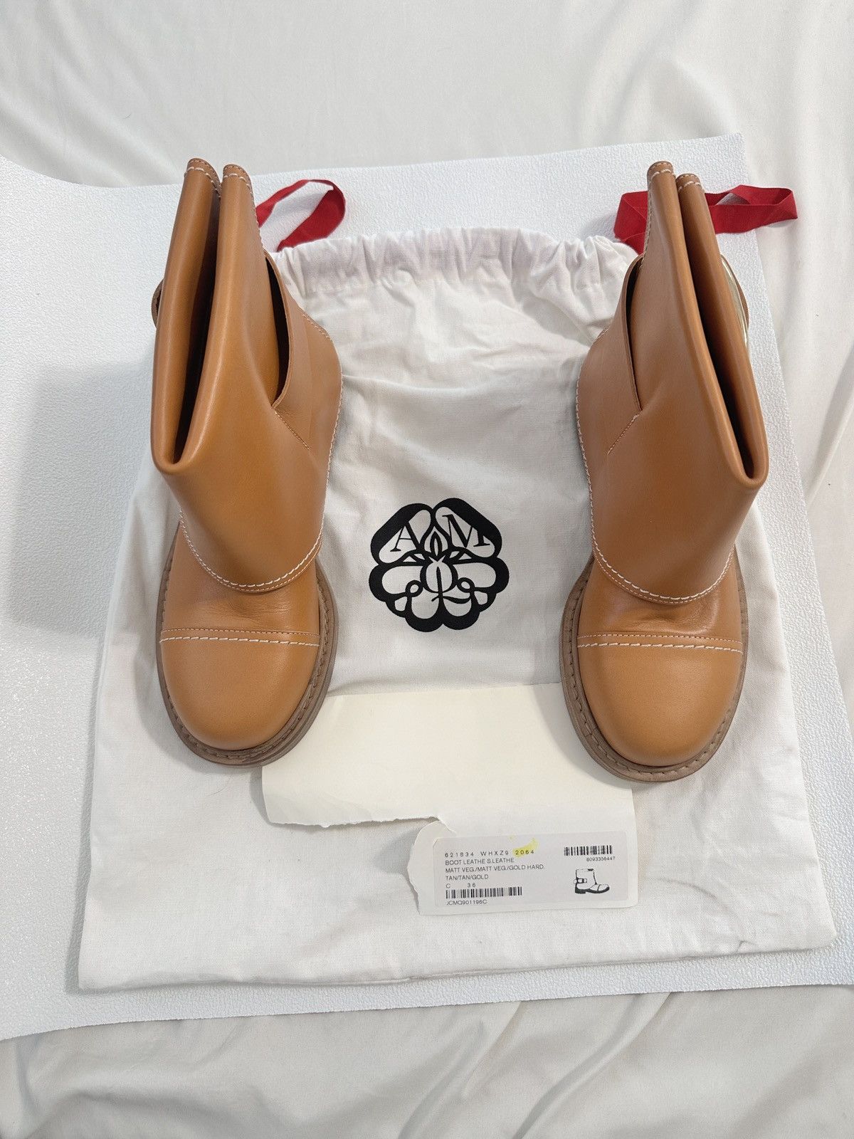 Alexander McQueen NWOT ALEXANDER MCQUEENBuckled Leather Tan/Gold Ankle Boot 36 Size US 6 / IT 36 - 1 Thumbnail