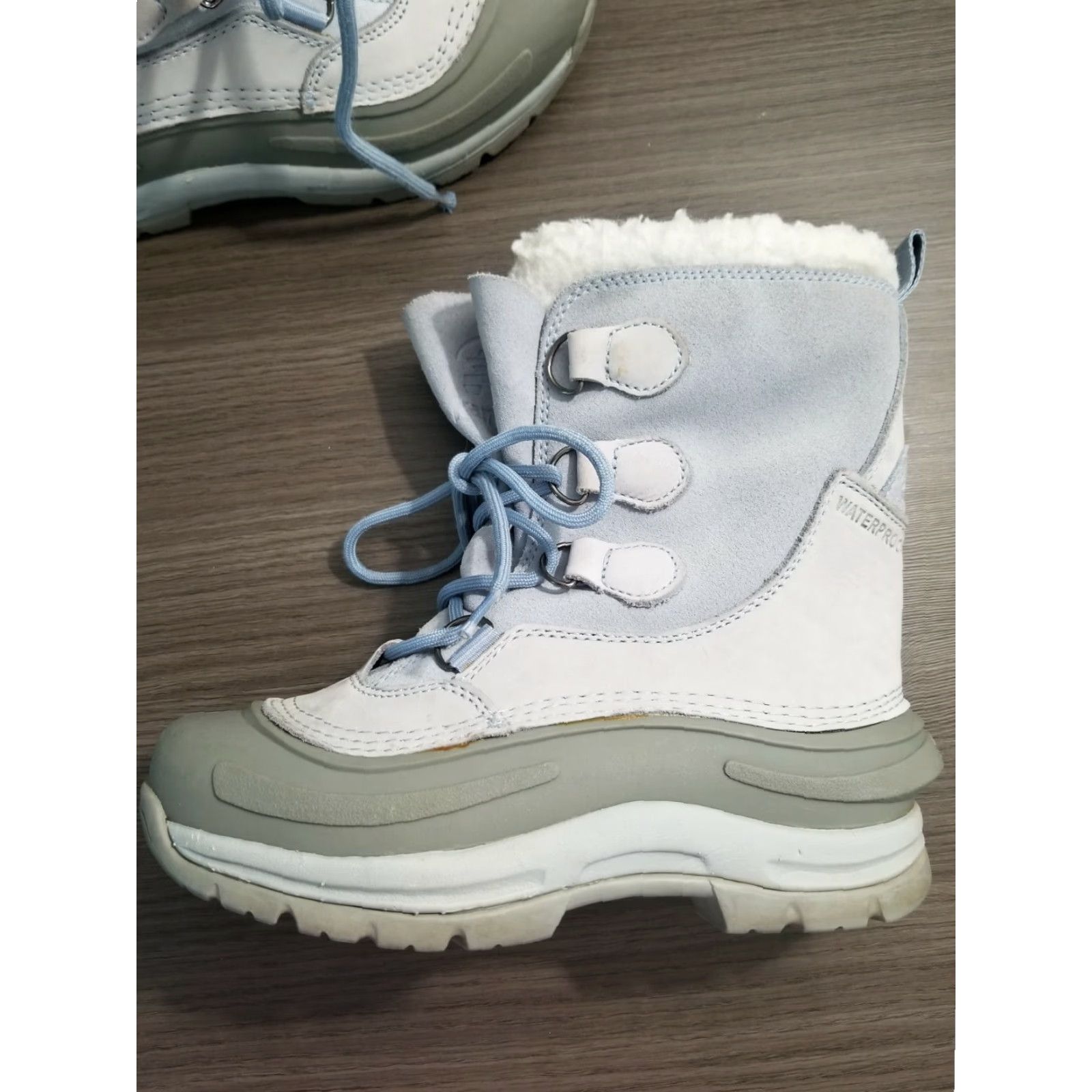 Vintage KAMIK Snow Boot Women’s 7 Waterproof Snow Winter Lace Up Mid-Calf Snowden Blue Leather Boot Womens Size US 7 / IT 37 - 4 Thumbnail