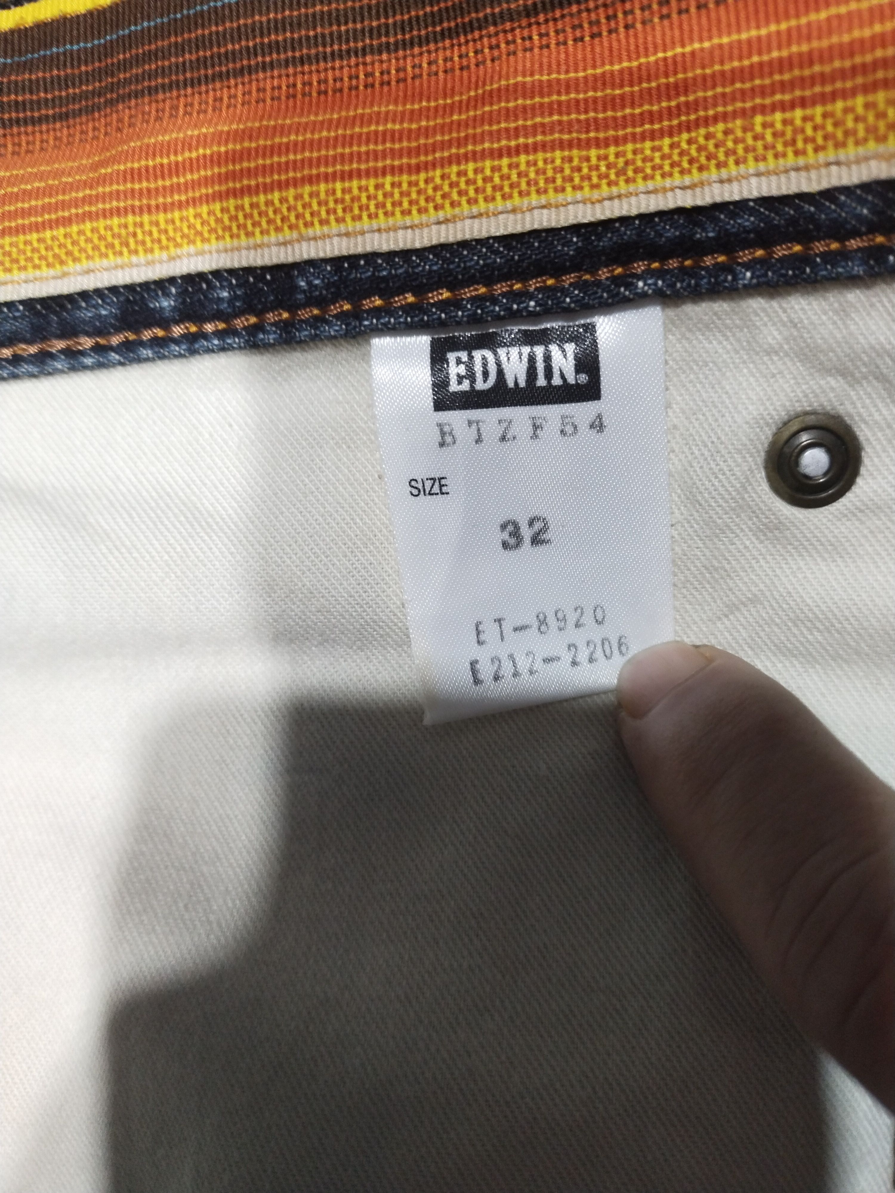 Edwin × Japanese Brand Edwin 503 "Genuine" Blue Trip Sz 32" Size US 32 / EU 48 - 12 Thumbnail