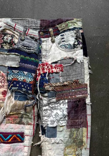 Nozomi Ishiguro Nozomi Ishiguro 2011AW Patchwork Deconstructed Trousers Size US 37 - 4 Thumbnail