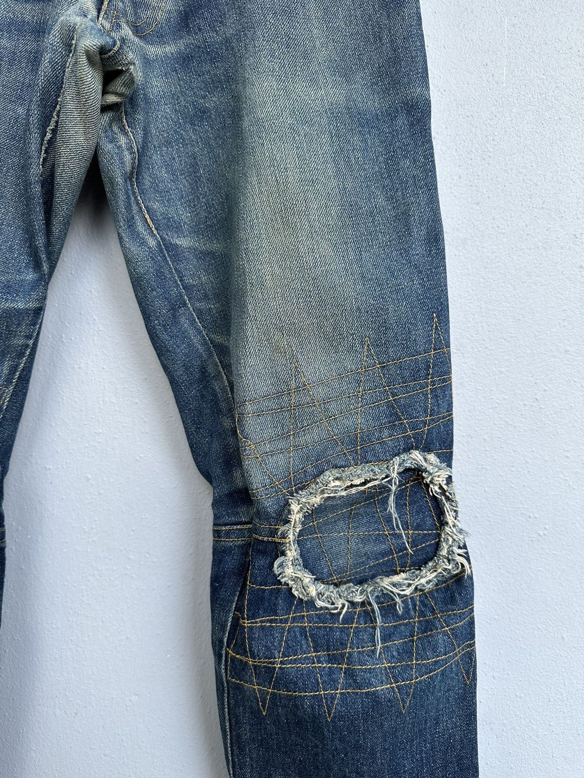 Christopher Nemeth Vintage Nemeth Distressed Biker Jeans Size US 31 - 10 Thumbnail