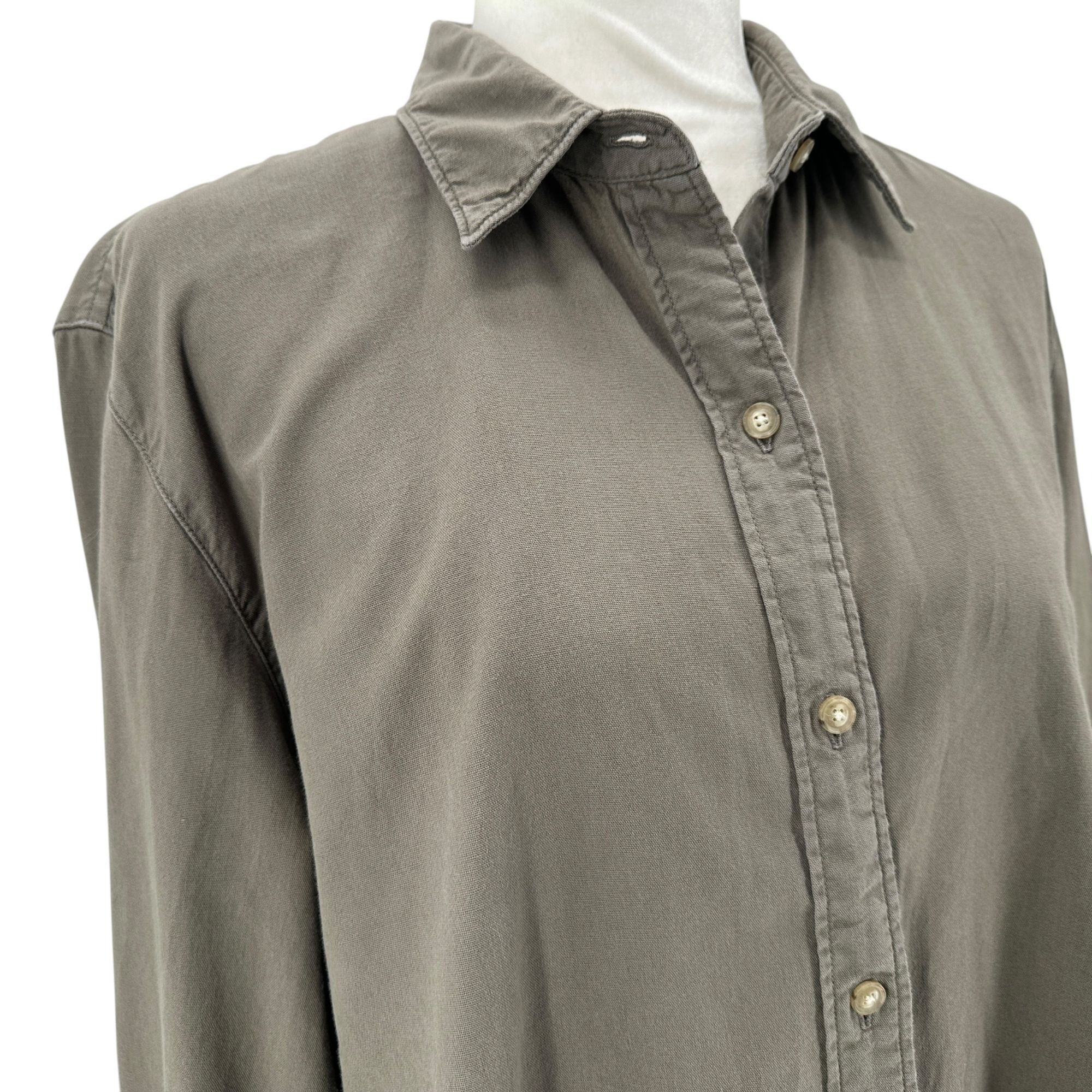 Other Aritzia Denim Forum Womens Small Top Cotton Green Button Size S / US 4 / IT 40 - 2 Thumbnail