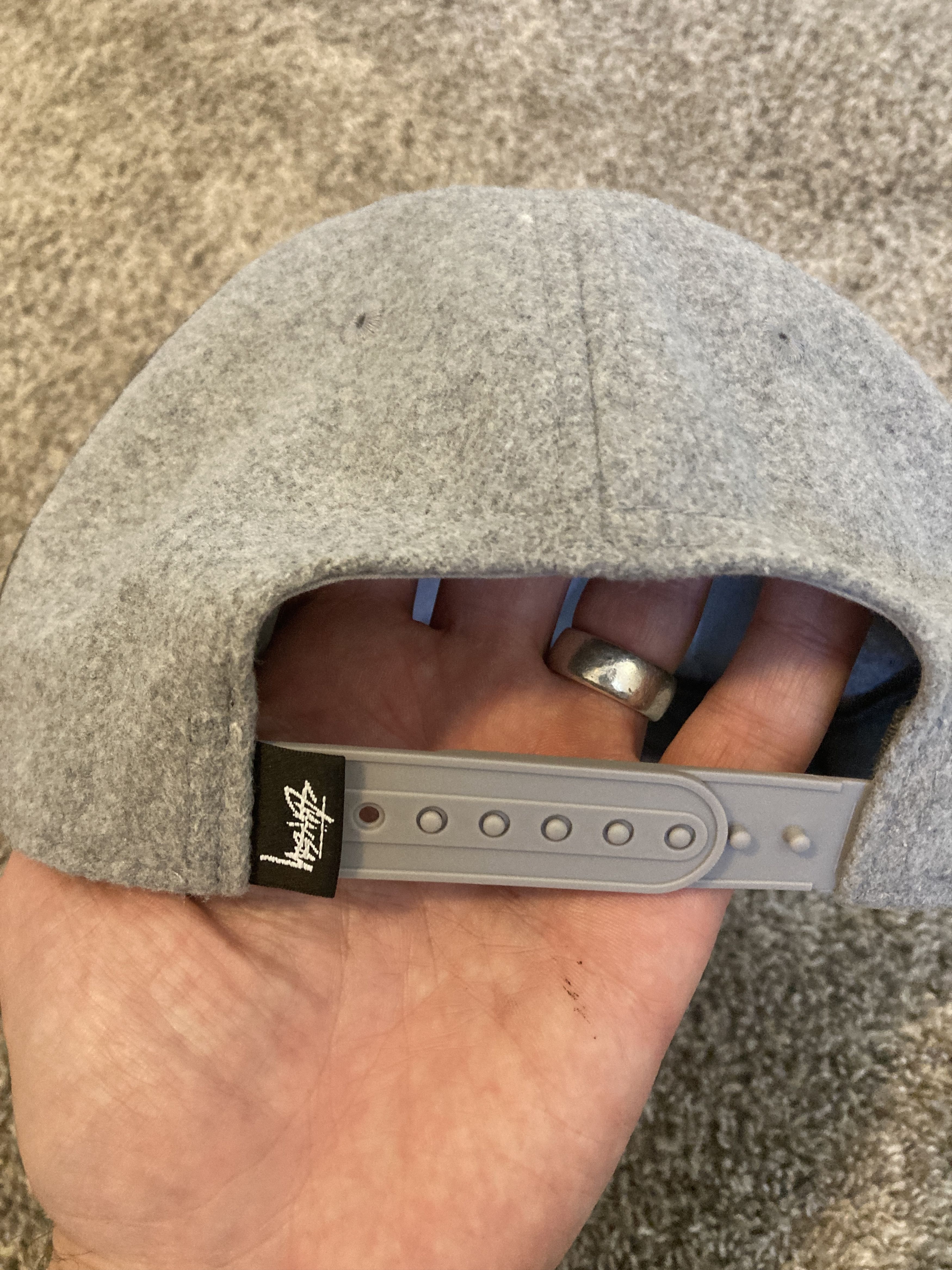 Stussy Stussy Melton Piped Arch Heather Grey Snapback Hat Cap Size ONE SIZE - 2 Thumbnail