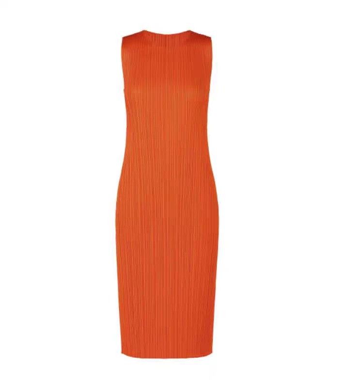Issey Miyake Issey Miyake Deep orange pleated skirt Size L / US 10 / IT 46 - 1 Thumbnail