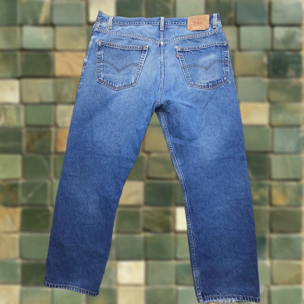 Levi's VINTAGE Levi's 505 Jeans Mens 40 x 29 Blue Dark Rigid Straight 5-Pocket Denim Cotton Regular Classic American Size US 40 / EU 56 - 1 Thumbnail