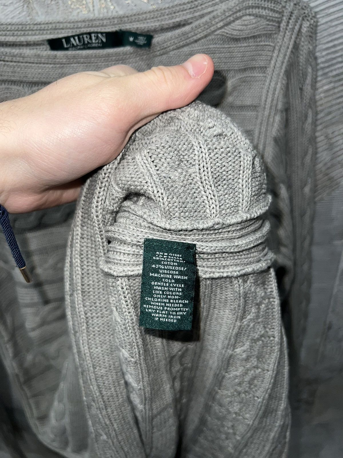 Polo Ralph Lauren × Vintage Polo Ralph Lauren Vintage Green Label knitted sweater gray Size M / US 6-8 / IT 42-44 - 4 Thumbnail