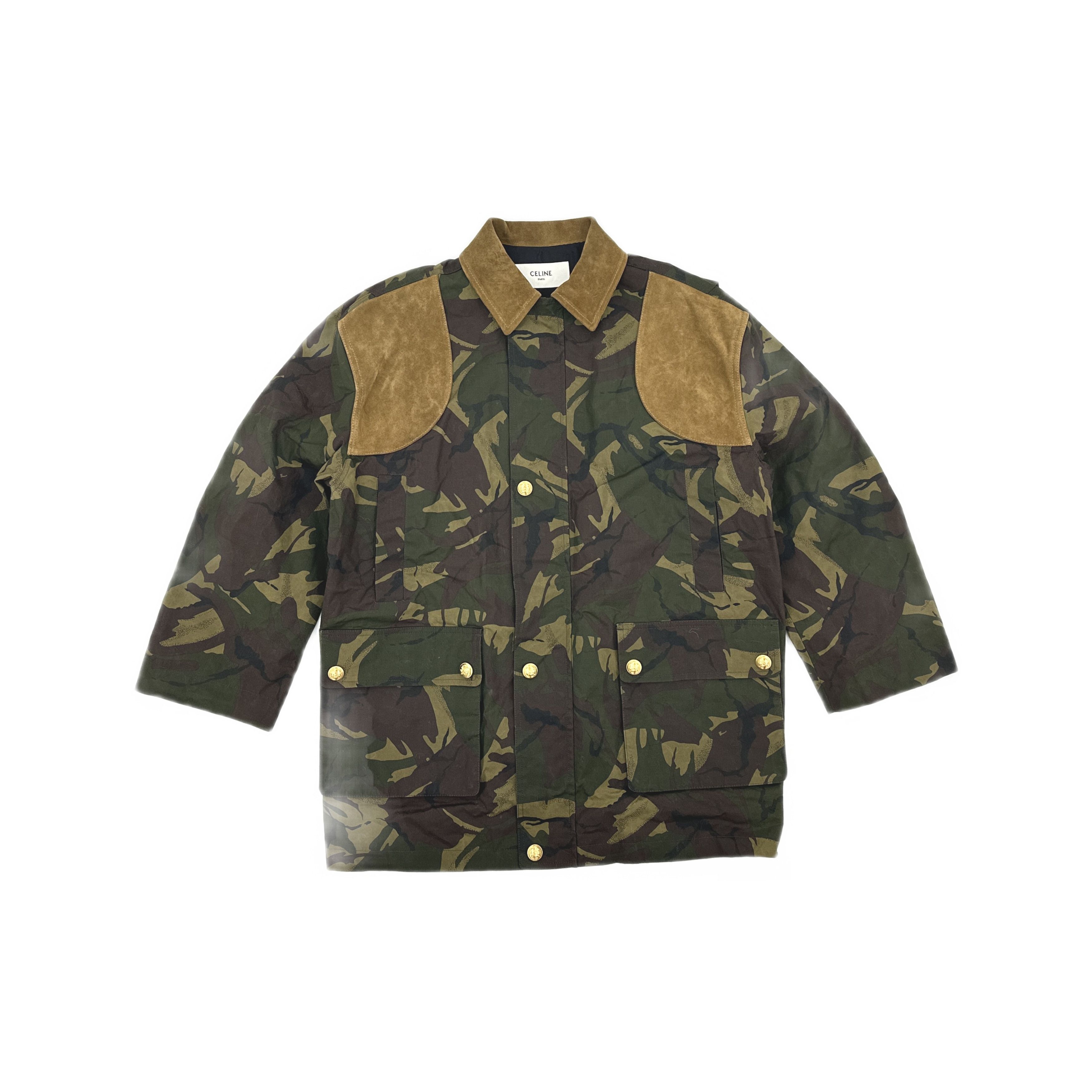 Celine Celine Camo Suede Trim Jacket Size 34 Size XS / US 0-2 / IT 36-38 - 1 Thumbnail