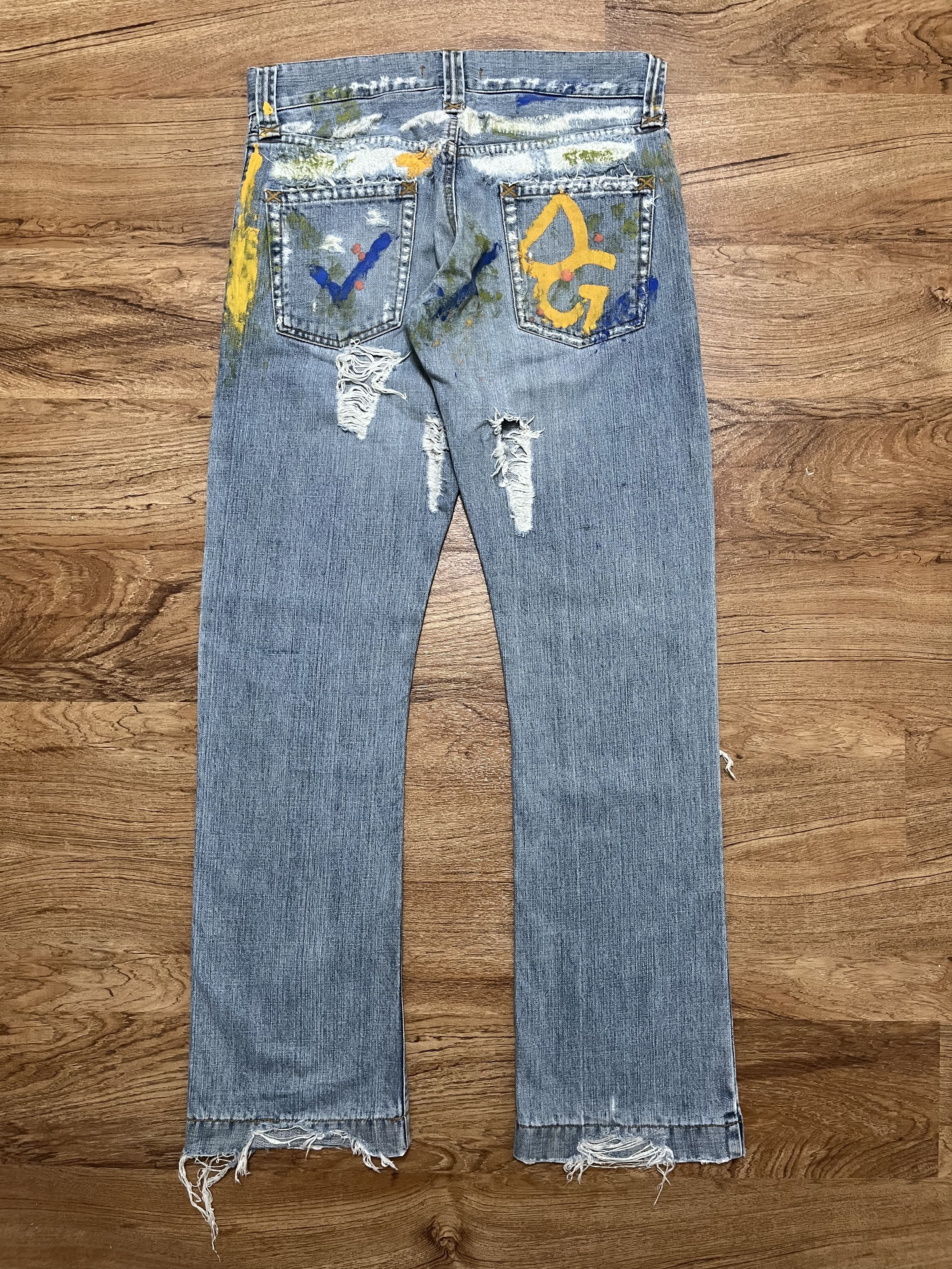 Dolce & Gabbana Dolce & Gabbana "DG" Messy Painted Distressed Jeans Size US 32 / EU 48 - 6 Thumbnail