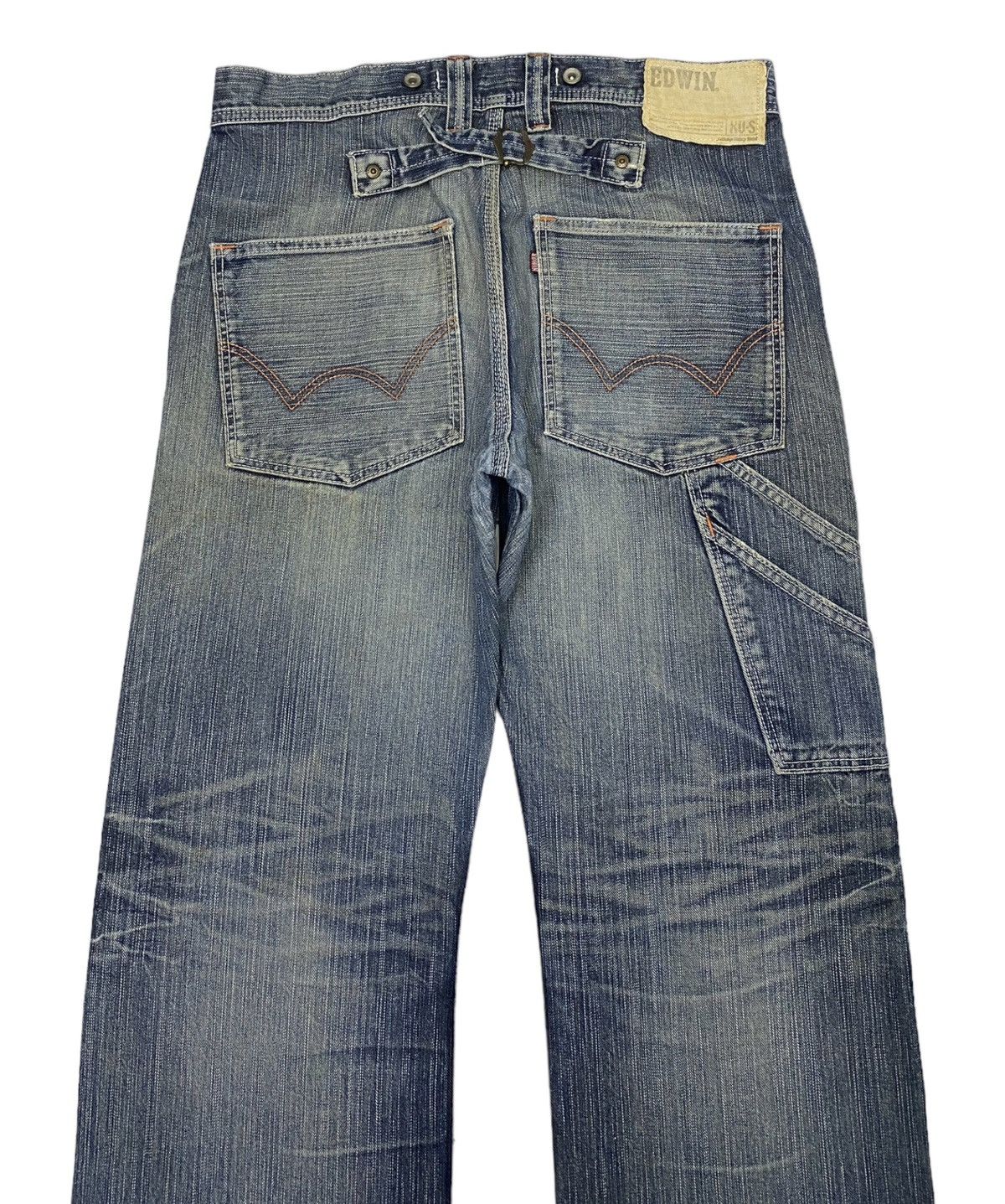Hysteric Glamour × Japanese Brand EDWIN XV-S CARPENTER BAGGY DISTRESSED DENIM JEANS Size US 33 - 3 Thumbnail