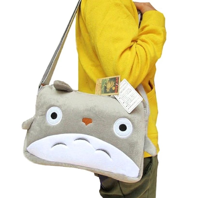 Vintage VINTAGE My Neighbor Totoro Ghibli Crossbody Plush Shoulder Bag Gray Purse Unisex Adults 11.5“ W x 7.5” H x 2” D Zip"} Size ONE SIZE - 3 Thumbnail