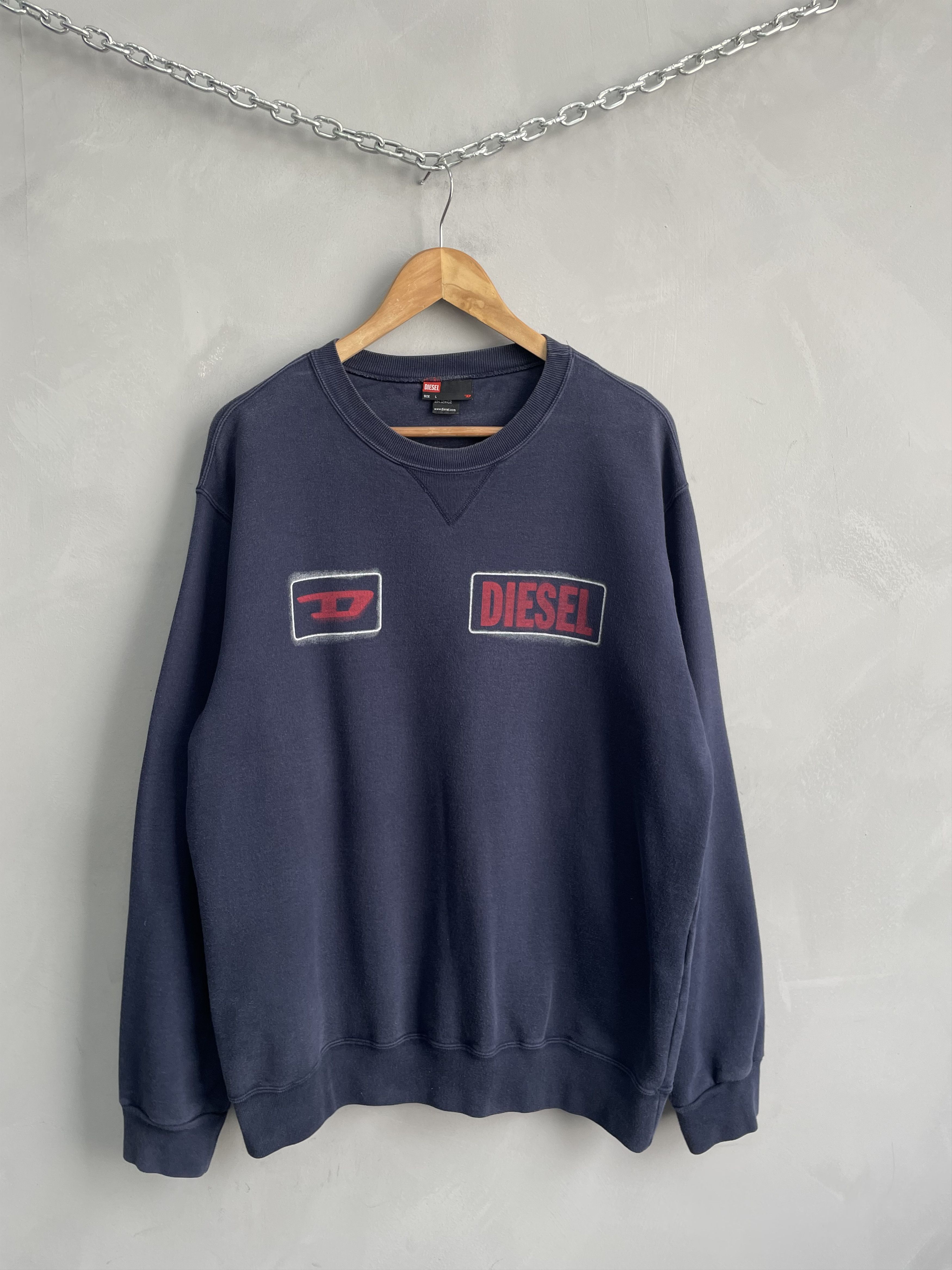 Diesel Diesel big logo retro y2k sweatshirt hoodie Size US L / EU 52-54 / 3 - 1 Thumbnail