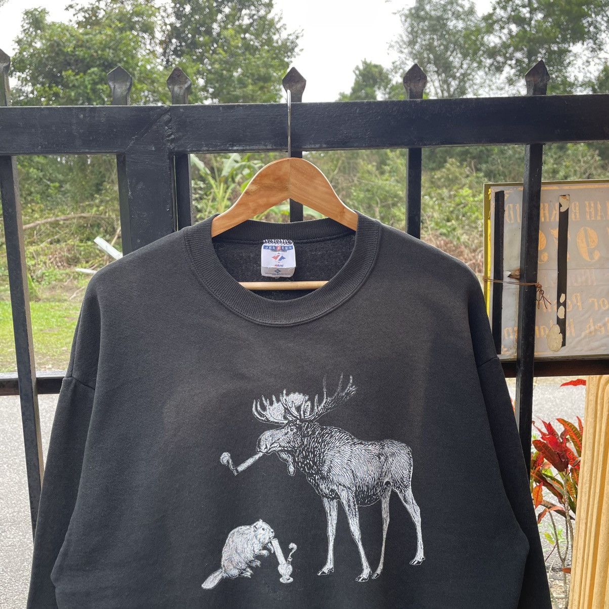 Habitat 🔥Vintage Jerzees Retro Animal Deer Mouse Jumper Sweatshirts Size US M / EU 48-50 / 2 - 4 Thumbnail