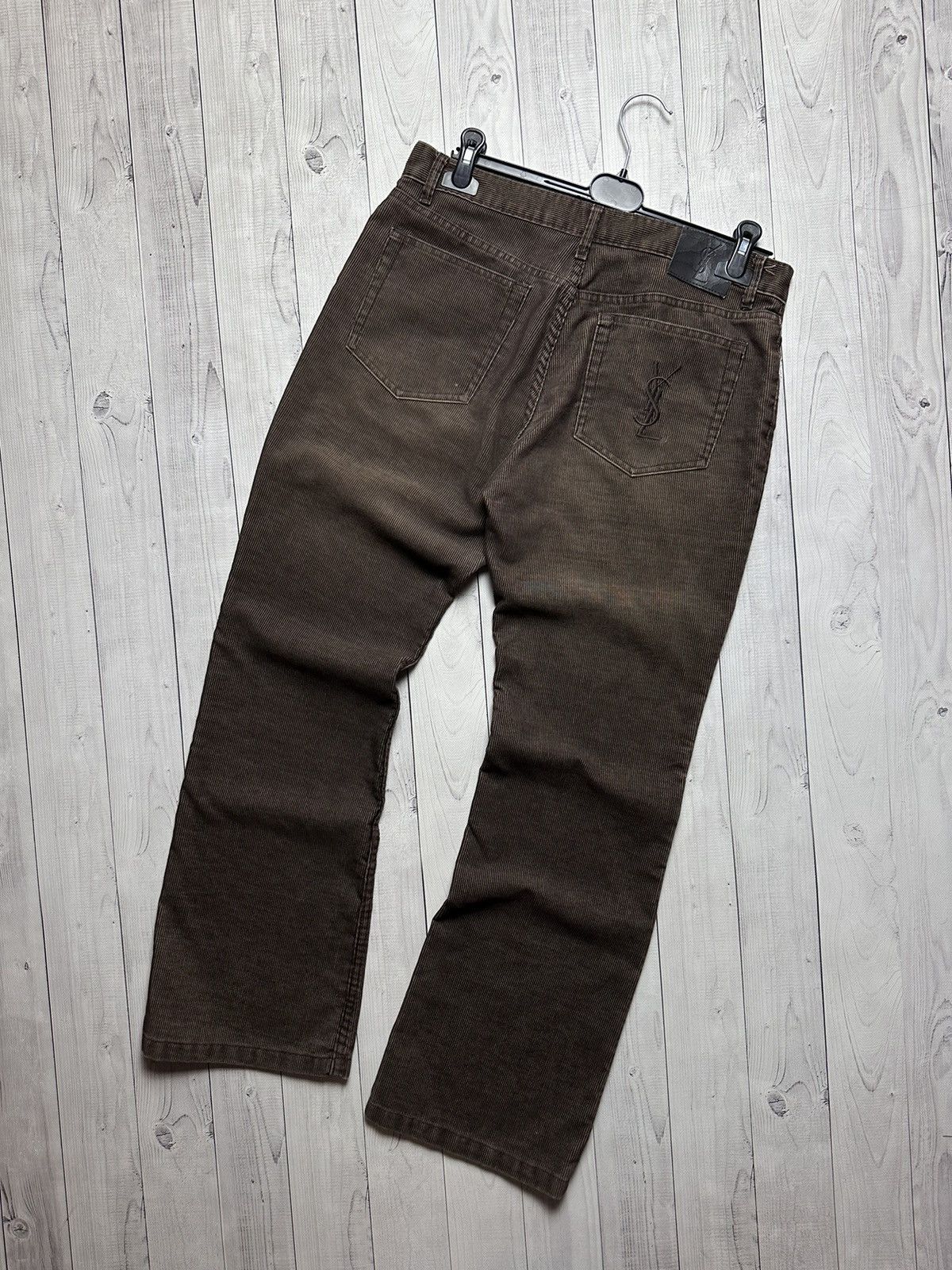 Vintage × Yves Saint Laurent Vintage Yves Saint Laurent denim jeans velvet size 34 logo Size US 33 - 1 Thumbnail
