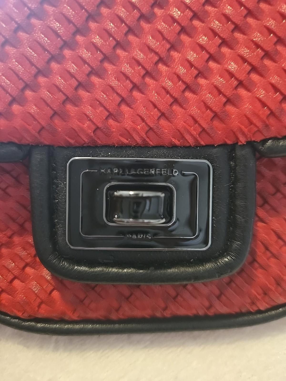 Karl Lagerfeld KARL LAGERFELD PARIS Agyness Two-Tone Mini Bag Red & Black Size ONE SIZE - 4 Thumbnail