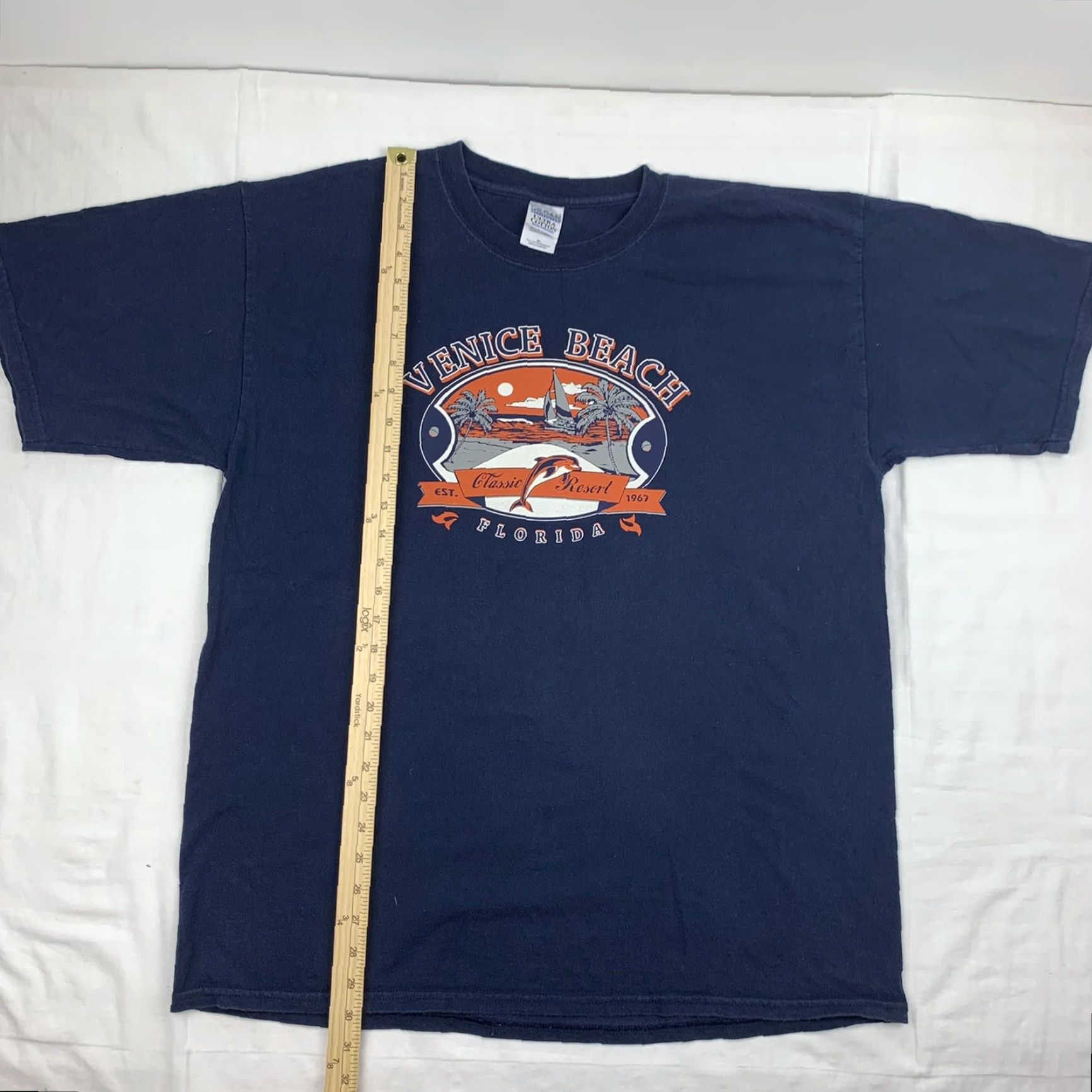 Gildan Vintage Venice Beach Florida T Shirt Adult XL Blue Classic Resort Travel Tourist Size US XL / EU 56 / 4 - 4 Thumbnail