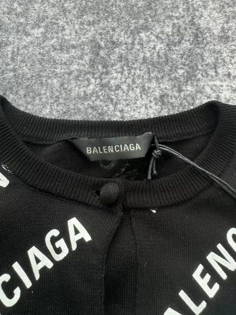 Balenciaga Balenciaga Women's black and white barrage knit cardigan Size XS / US 0-2 / IT 36-38 - 3 Thumbnail