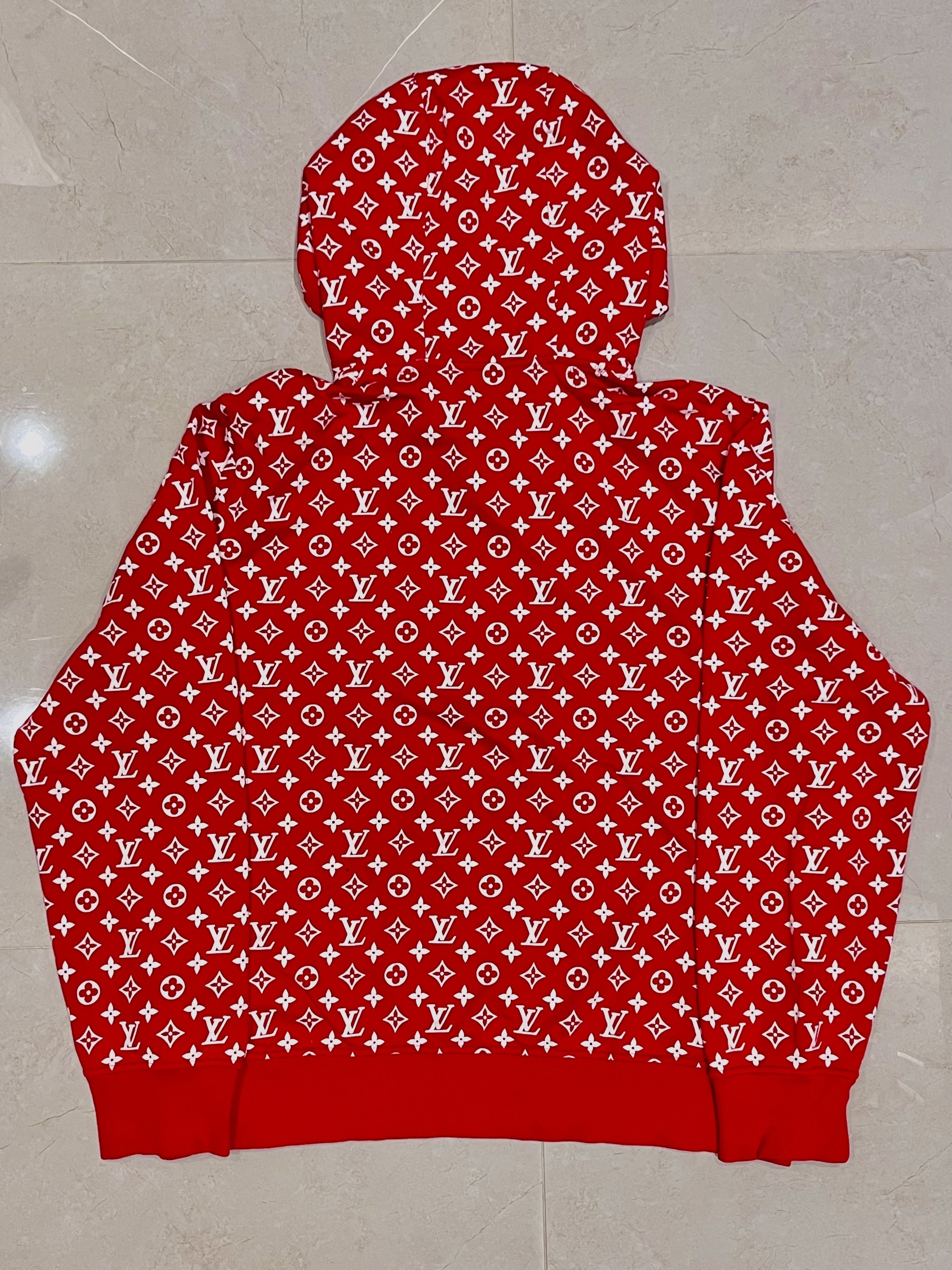 Louis Vuitton × Supreme Supreme x Louis Vuitton SS17 Red ‘All Over Monogram Hoody’ Size US XXL / EU 58 / 5 - 2 Thumbnail
