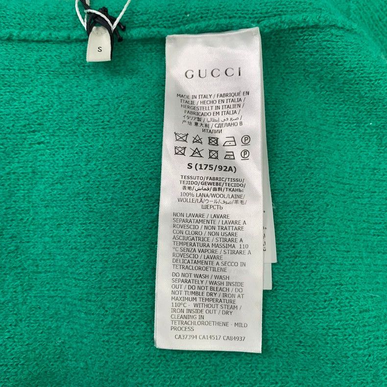 Gucci Gucci Green wool V-neck long-sleeved knitted sweater 2502-N Size US S / EU 44-46 / 1 - 7 Thumbnail