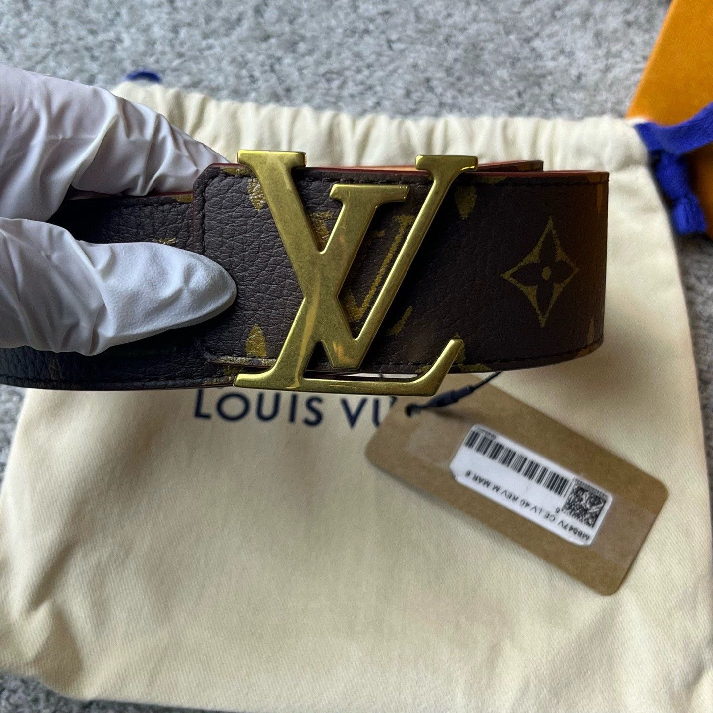 Louis Vuitton louis vuitton brown logo embossed leather belt Size ONE SIZE - 2 Thumbnail
