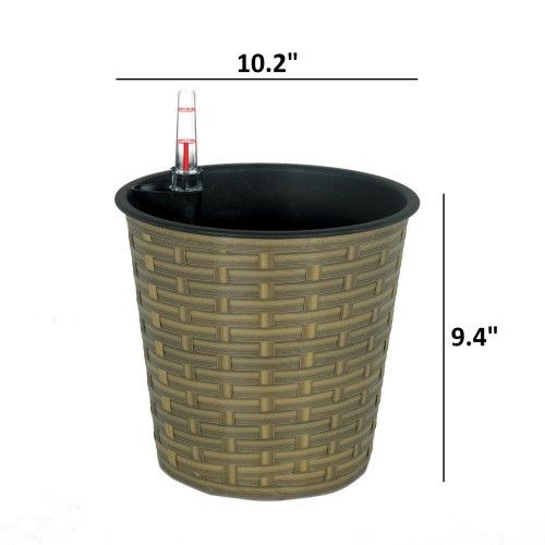 Designer × Homemade 10.2" Self-watering Wicker Decor Planter for Indoor and Outd Size US L / EU 52-54 / 3 - 2 Thumbnail