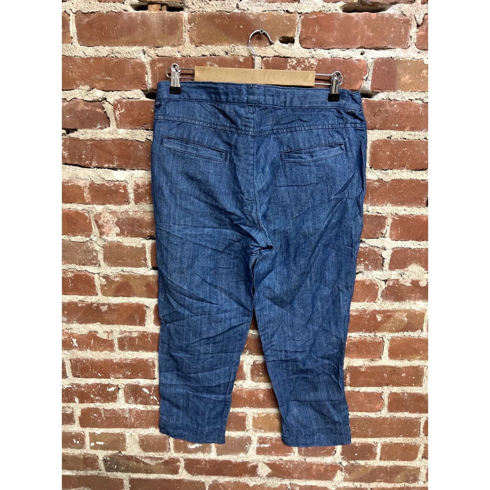 Uniqlo Uniqlo Jeans Women Blue Linen Denim Size 28 Straight Inseam 23 in, Regular, Medium Wash, Denim Type, Solid Pattern Size 28" / US 6 / IT 42 - 2 Thumbnail