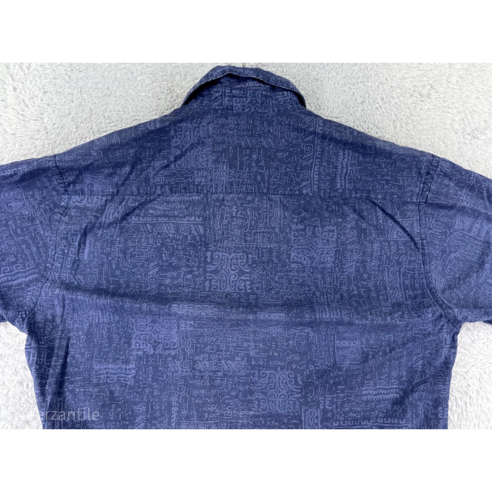 Vintage Hollis River Shirt Mens Medium Blue Tribal Hieroglyph Pattern Button Up Hawaiian Size US M / EU 48-50 / 2 - 6 Thumbnail