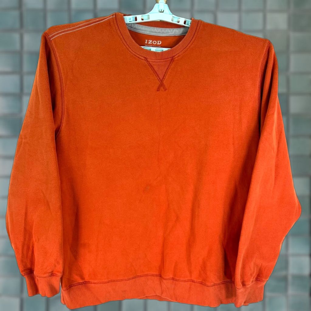 Izod VINTAGE IZOD Long Sleeve Sweatshirt Mens XL Orange Crew Neck Pullover Size US XL / EU 56 / 4 - 1 Thumbnail