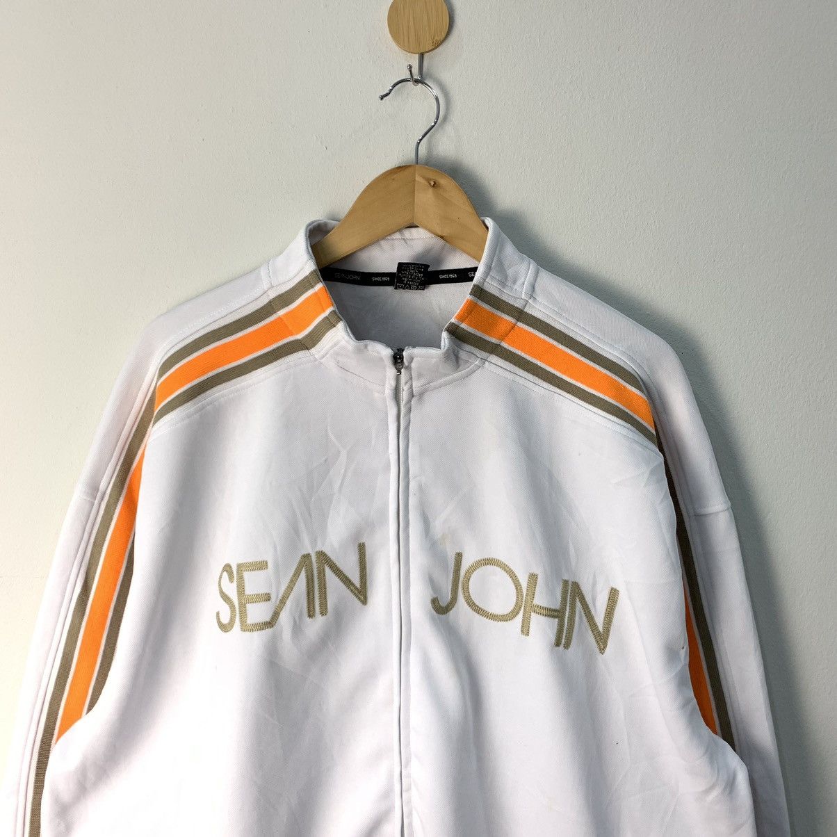 Sean John × Vintage Sean John Spell Out Varsity Jacket Sweater Size US XXL / EU 58 / 5 - 6 Thumbnail