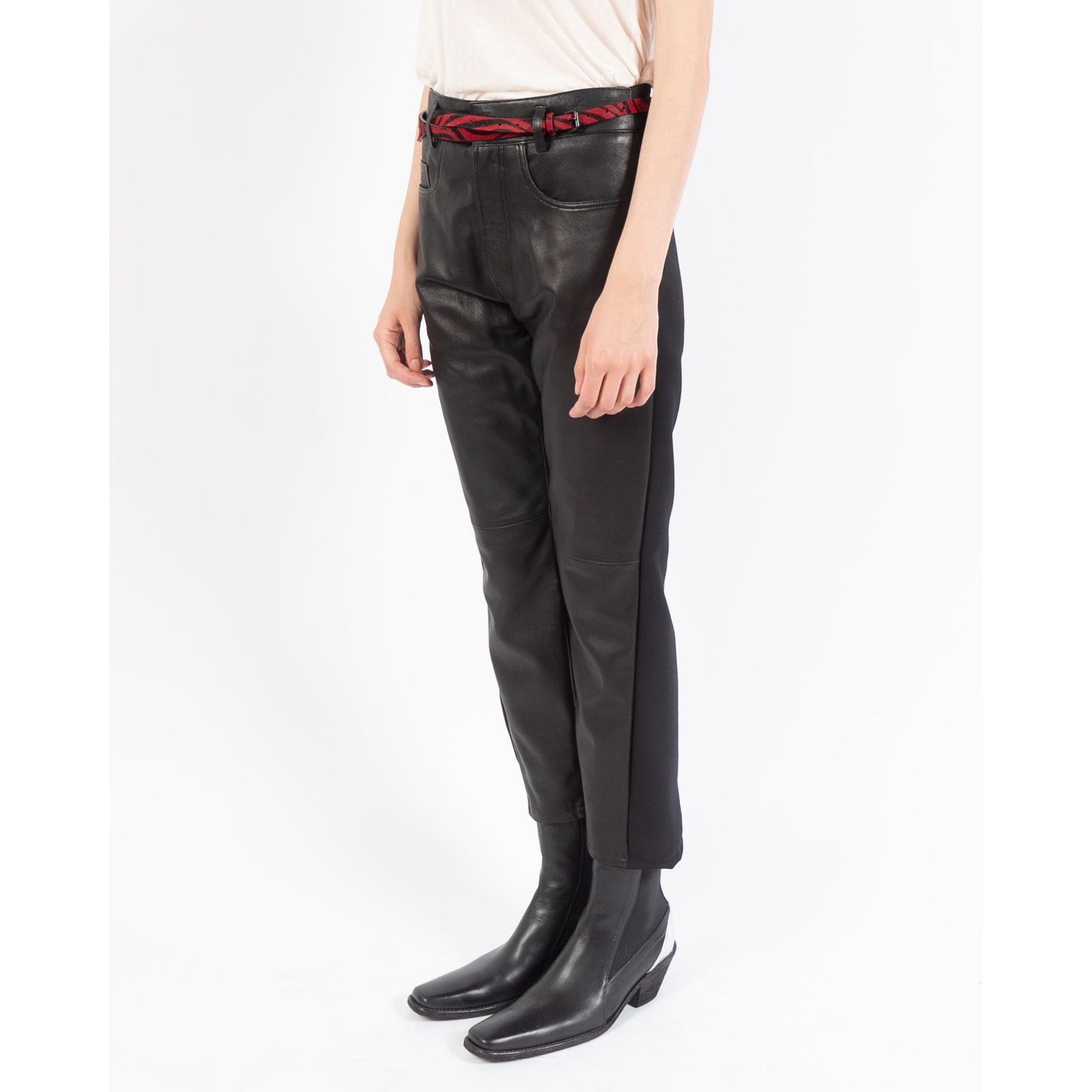 Haider Ackermann FW19 Leather Two-Tone Trousers Size 26" / US 2 / IT 38 - 1 Thumbnail