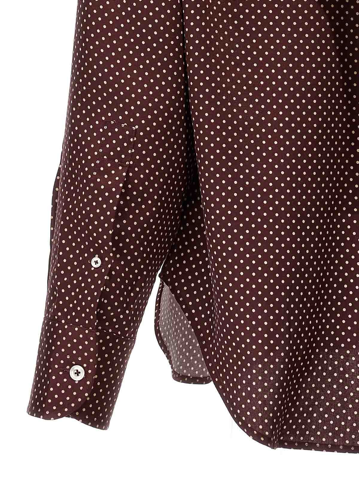 Tom Ford o1y0425 Patterned Shirt in Burgundy/White Size US M / EU 48-50 / 2 - 4 Thumbnail