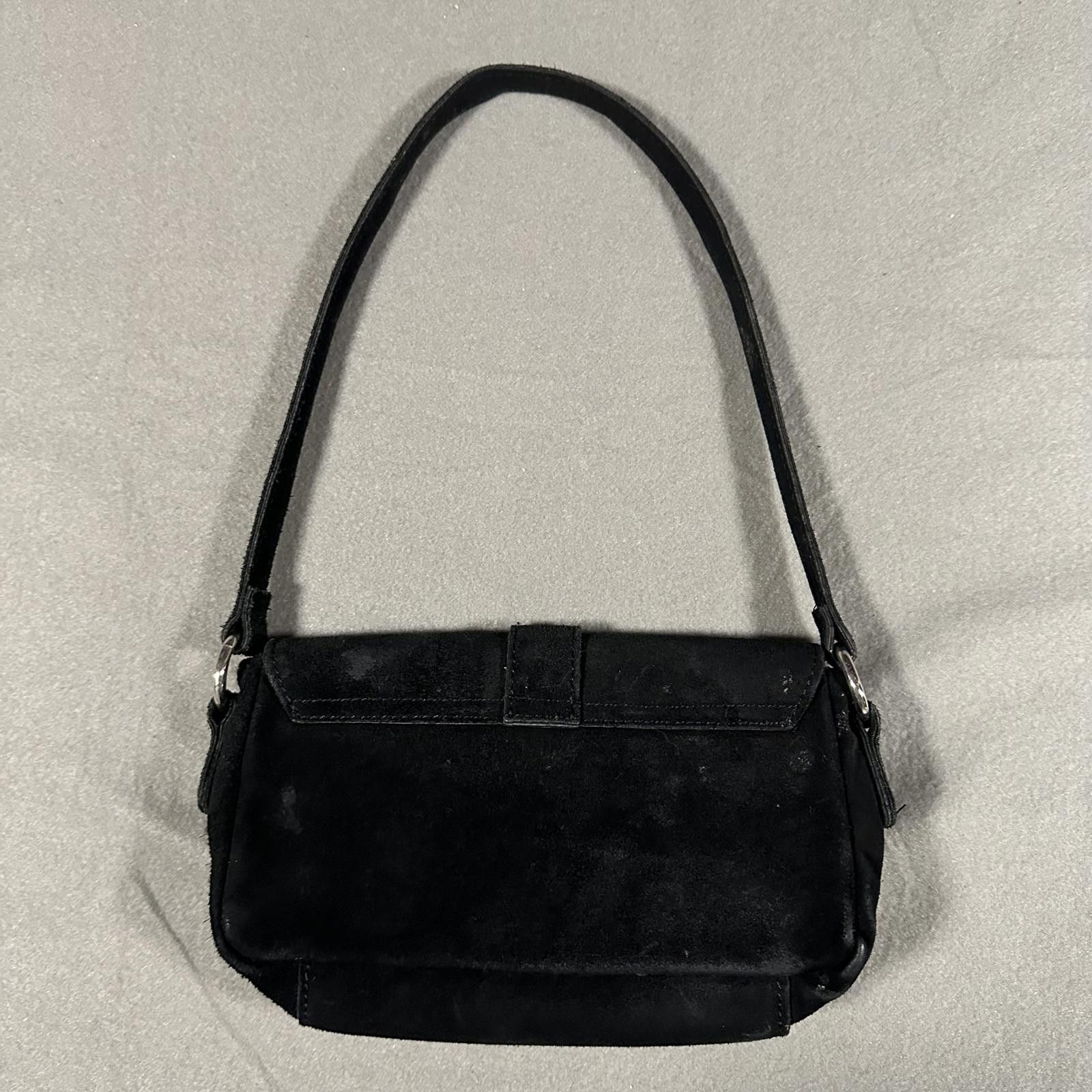 Other Brandy Melville Shoulder Bag Black Suede Buckle Size ONE SIZE - 3 Thumbnail