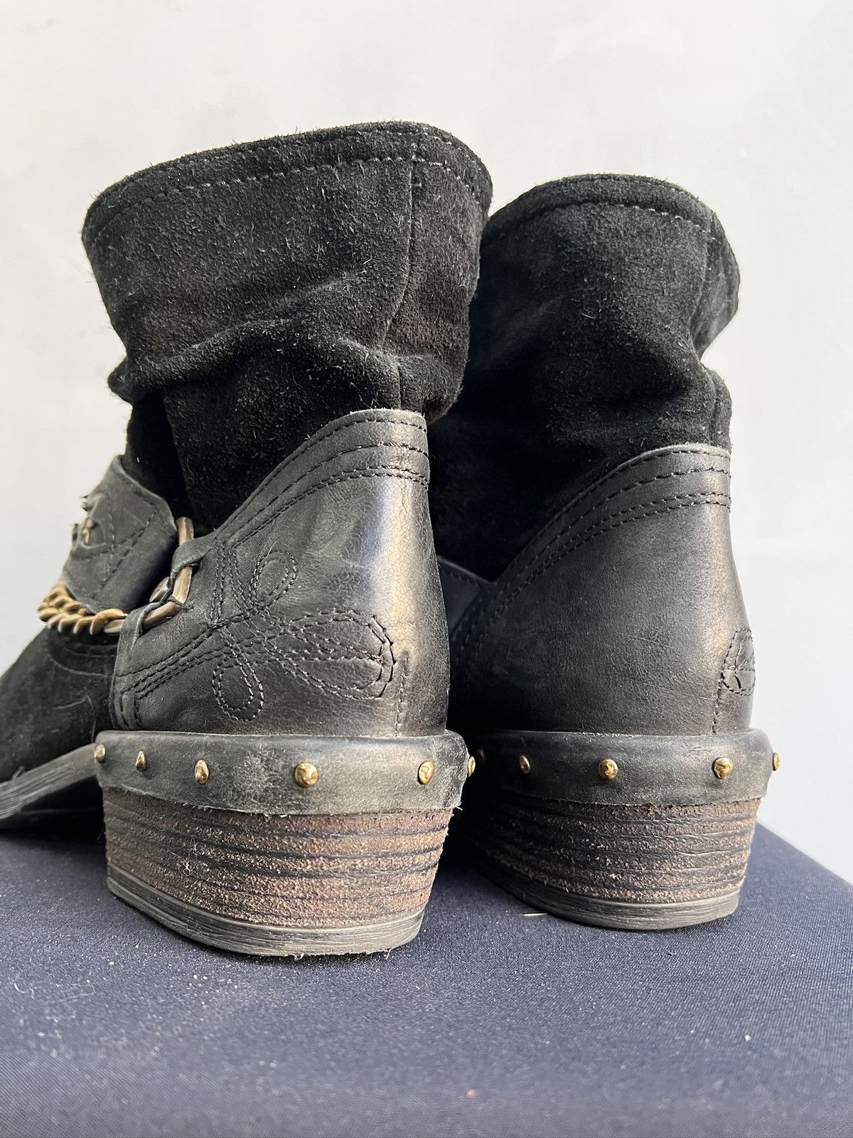 Dirk Bikkembergs Suede western dirk bikkembergs style leather boots y2k Size US 8 / EU 41 - 8 Thumbnail