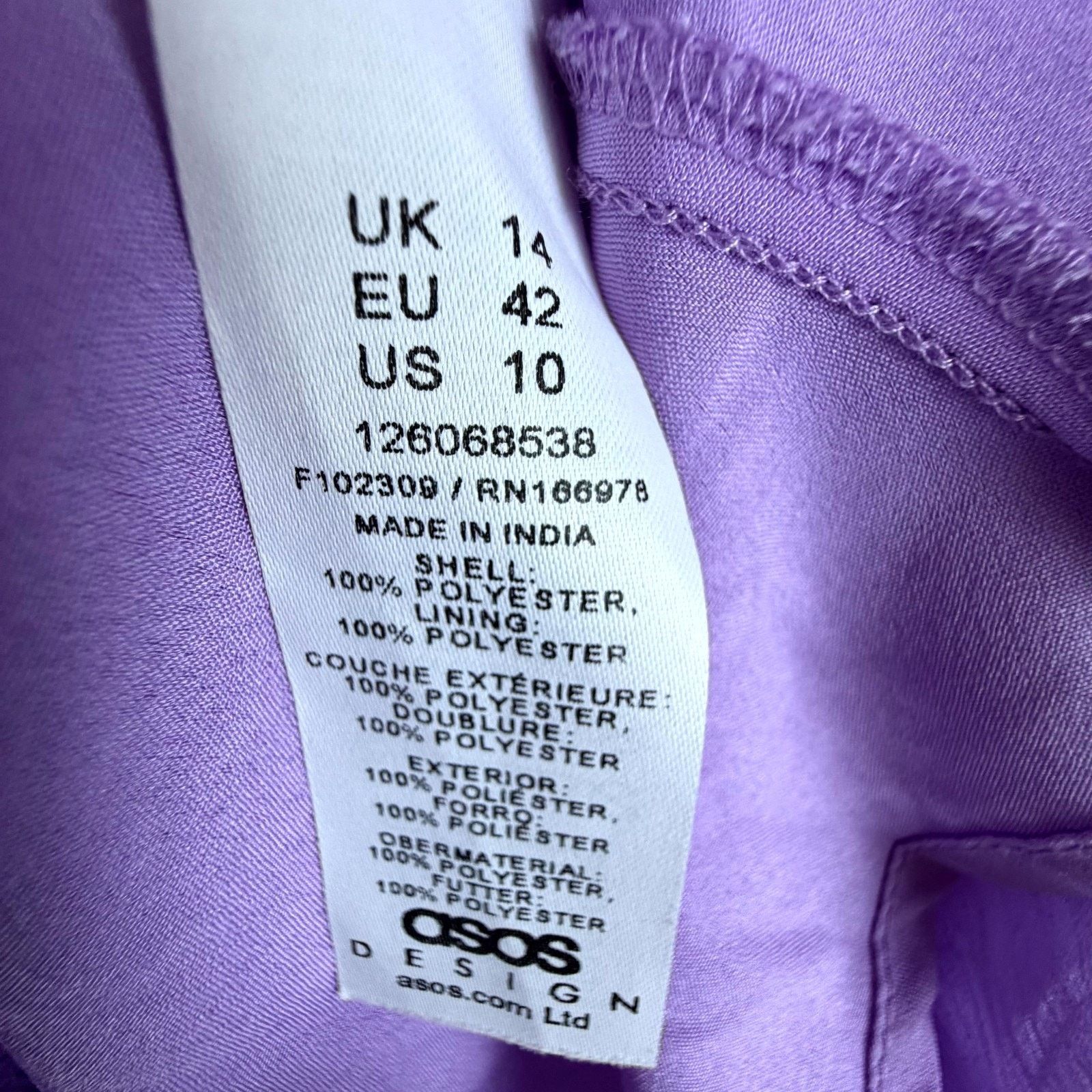 Asos Asos Design Dress Womens 10 Purple Pleated Tiered Boho Fairy Size L / US 10 / IT 46 - 5 Thumbnail