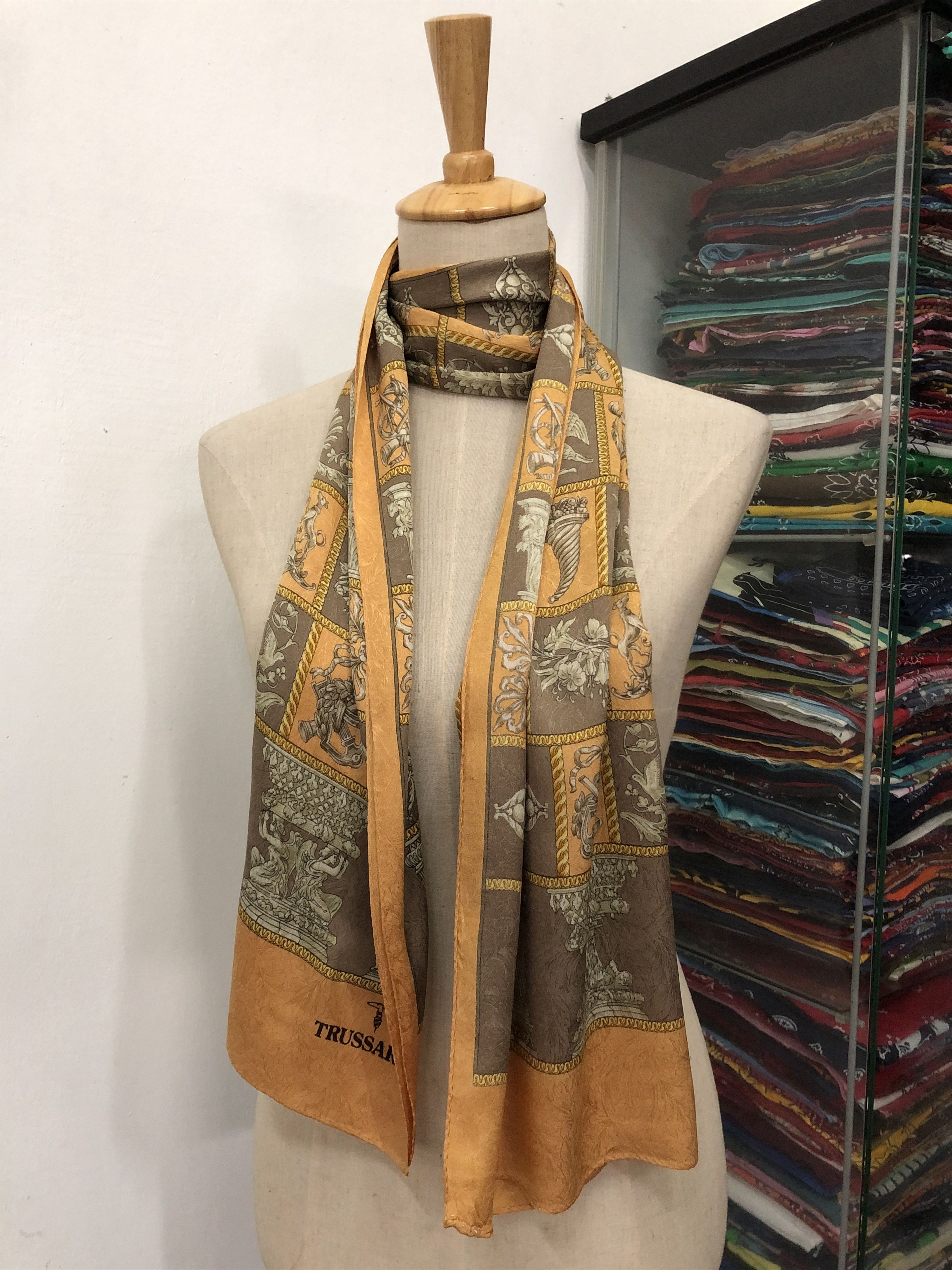 Trussardi × Vintage Vintage Trussardi Silk Scarf Size ONE SIZE - 1 Thumbnail