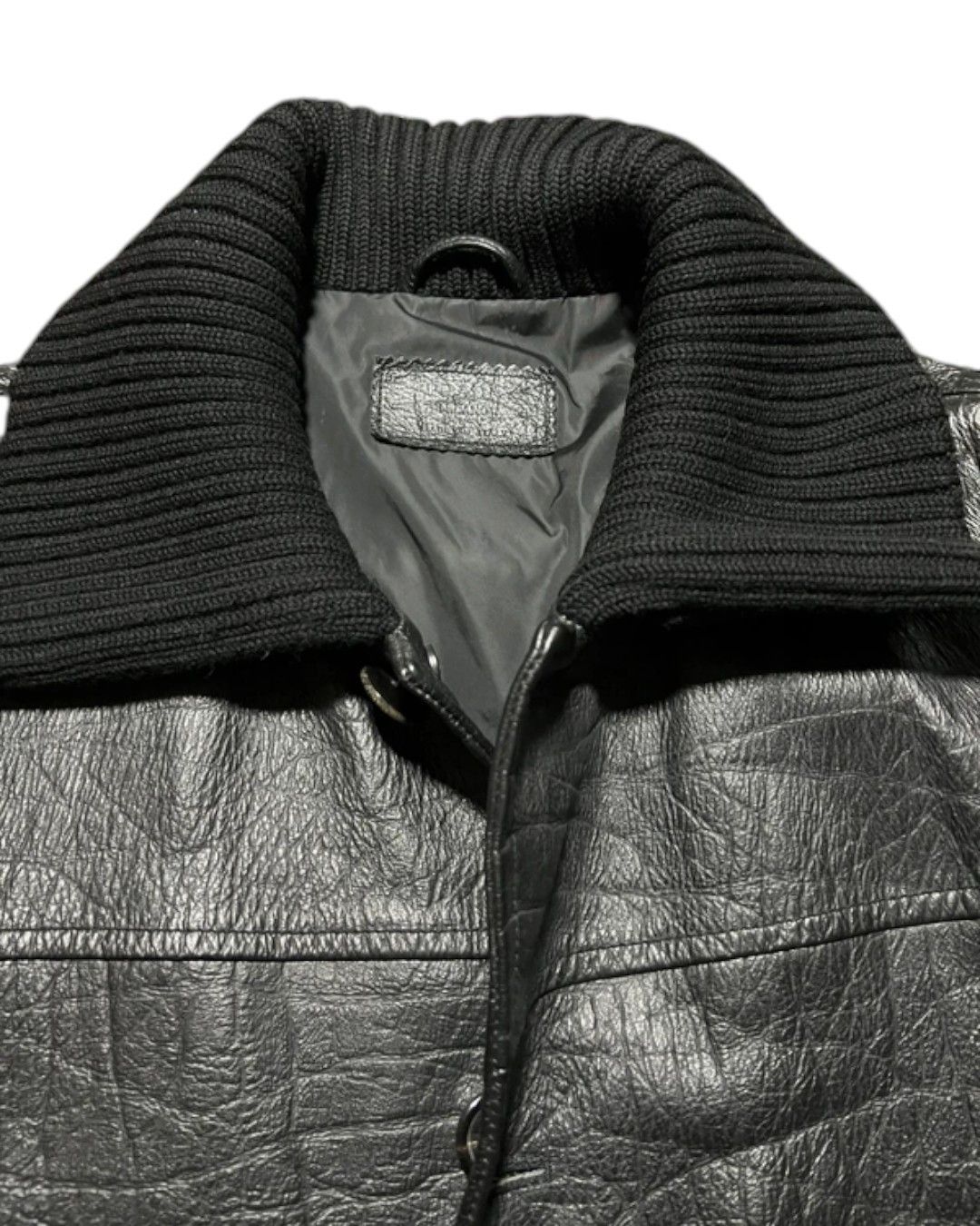 Prada RARE PRADA MAIN LINE LEATHER FRONT WOOL JACKET Size US M / EU 48-50 / 2 - 5 Thumbnail