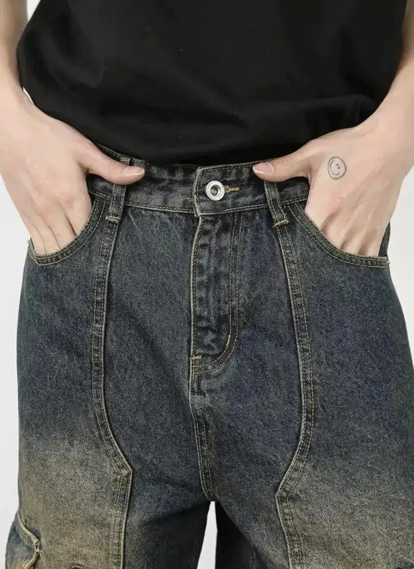 Japanese Brand Washed Retro Rusty Fade Light Cargo Pants Jeans y2k Size US 32 / EU 48 - 5 Thumbnail