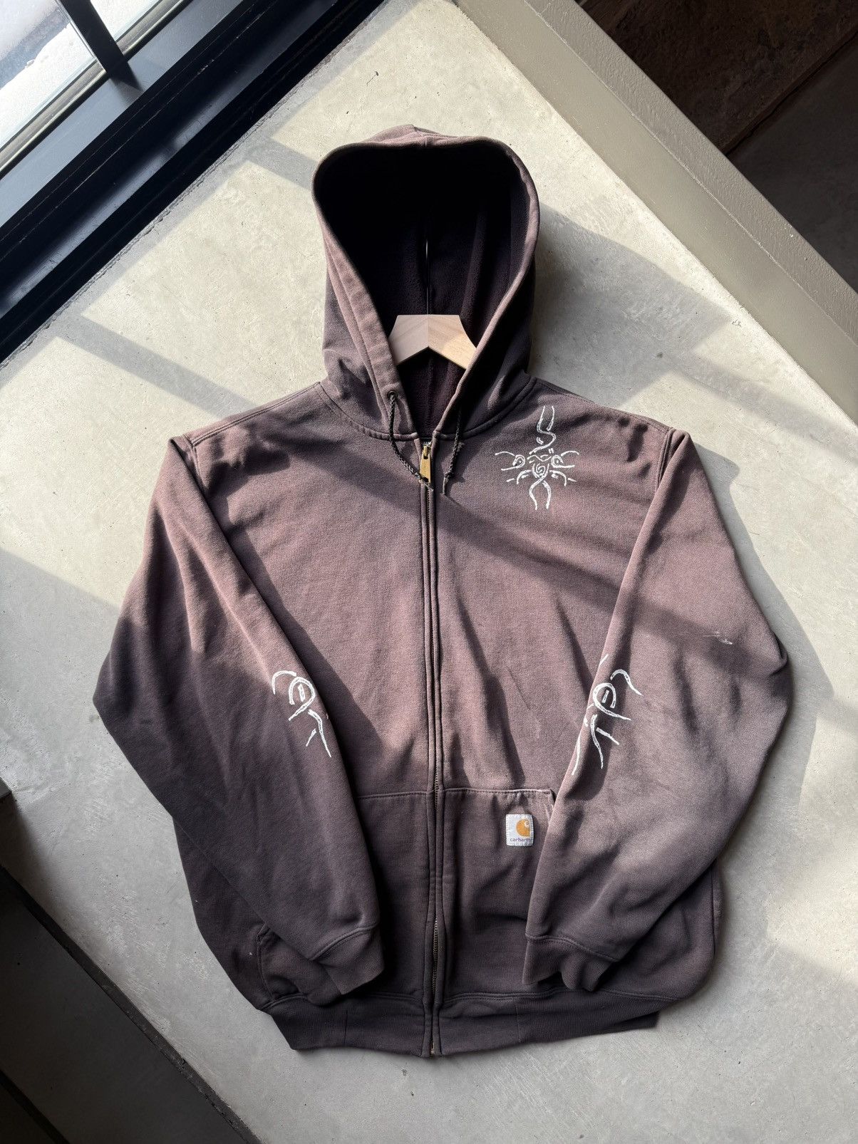 Carhartt × Vintage Vintage Carhartt faded brown hoodie Tattoo 001 Size US L / EU 52-54 / 3 - 2 Thumbnail