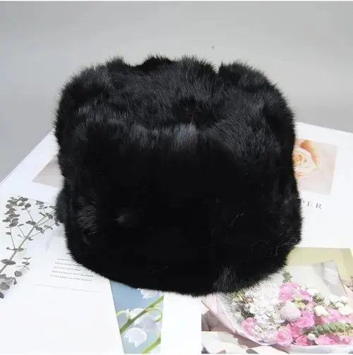 Other Warm Natural Rabbit Fur Bomber Hat Size ONE SIZE - 3 Thumbnail