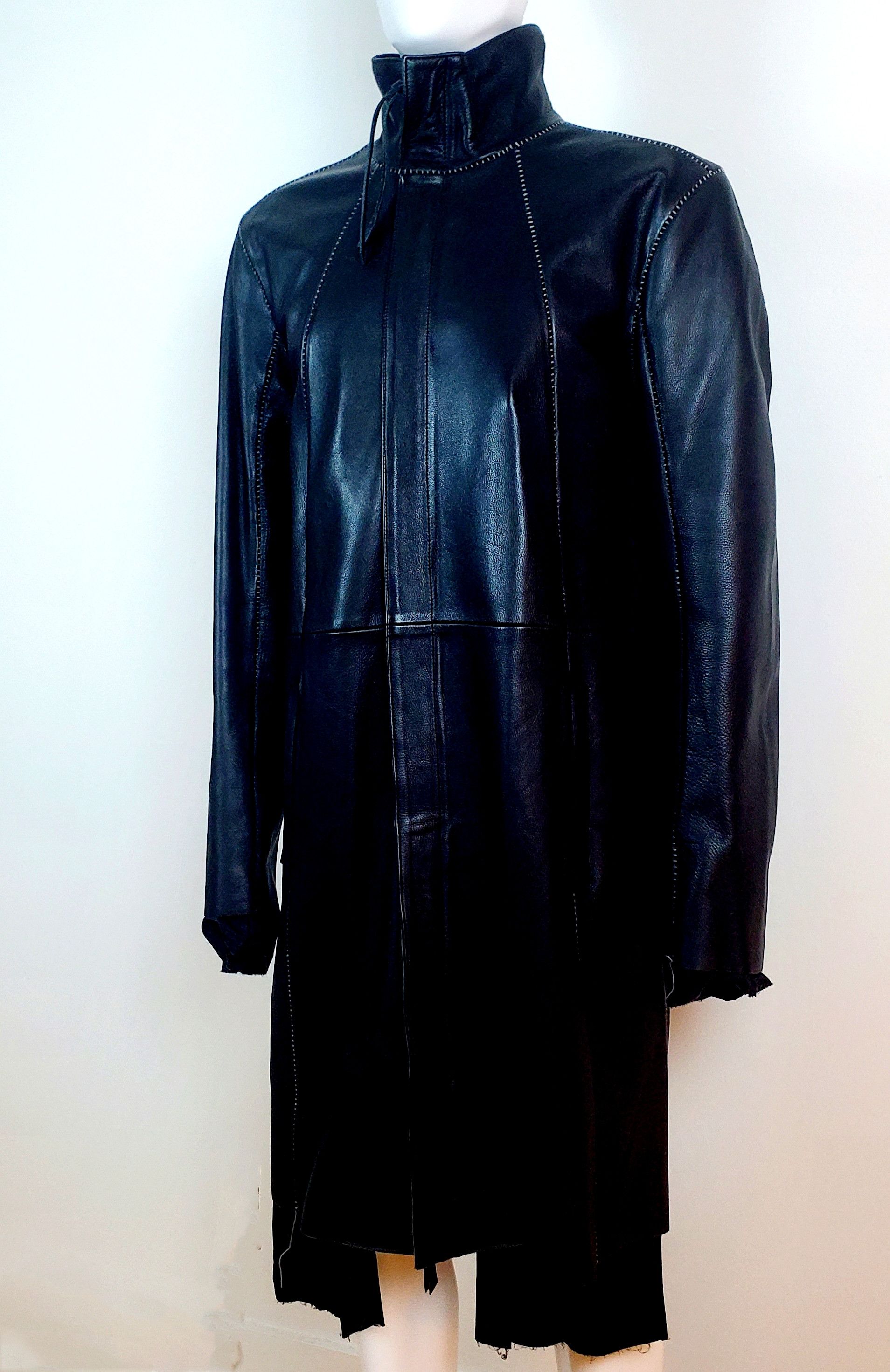 Army Of Me Army of Me Draped Genuine Leather Parka Overcoat Jacket Size US XL / EU 56 / 4 - 3 Thumbnail
