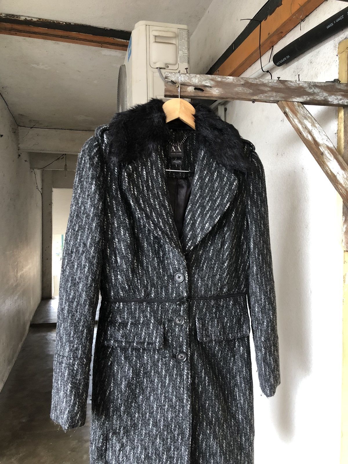 Armani Exchange Armani Exchange Collection Glen Plaid Wool Winter Coat Size XS / US 0-2 / IT 36-38 - 17 Thumbnail