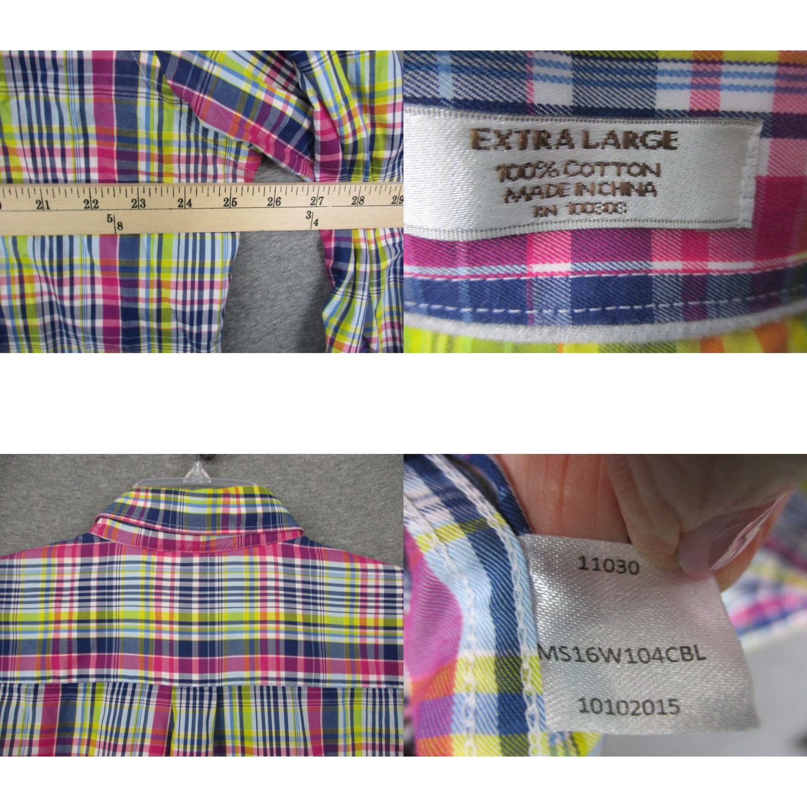 Peter Millar Peter Millar Crown Men's Shirt XL Cotton Pastel Multicolor Plaid Easter Sunday Size US XL / EU 56 / 4 - 8 Thumbnail
