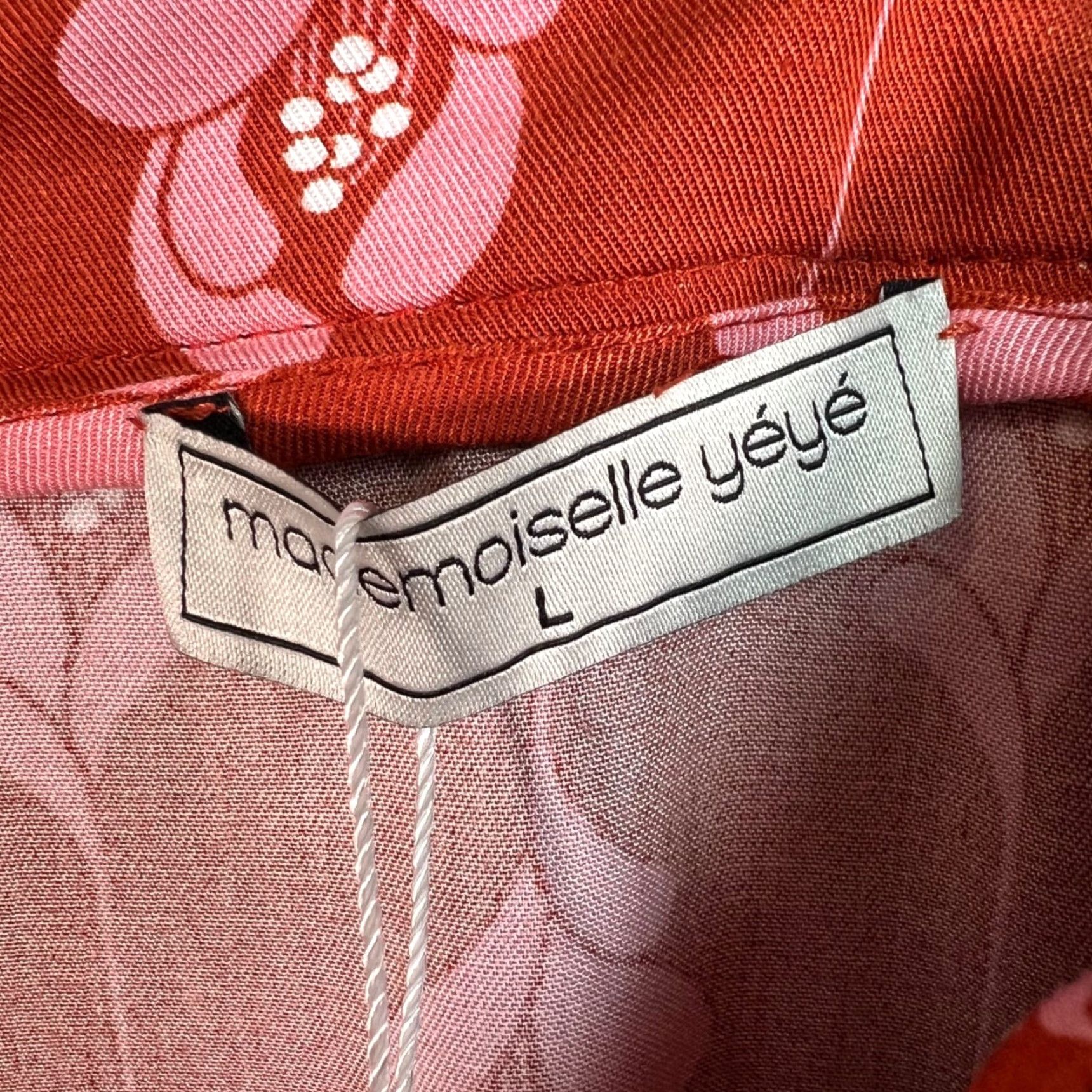 Pinko Mademoiselle Yéyé Skirt A-Line Knee Length Red Pink Floral Viscose Womens Size L Size 36" / US 14 / IT 50 - 3 Thumbnail