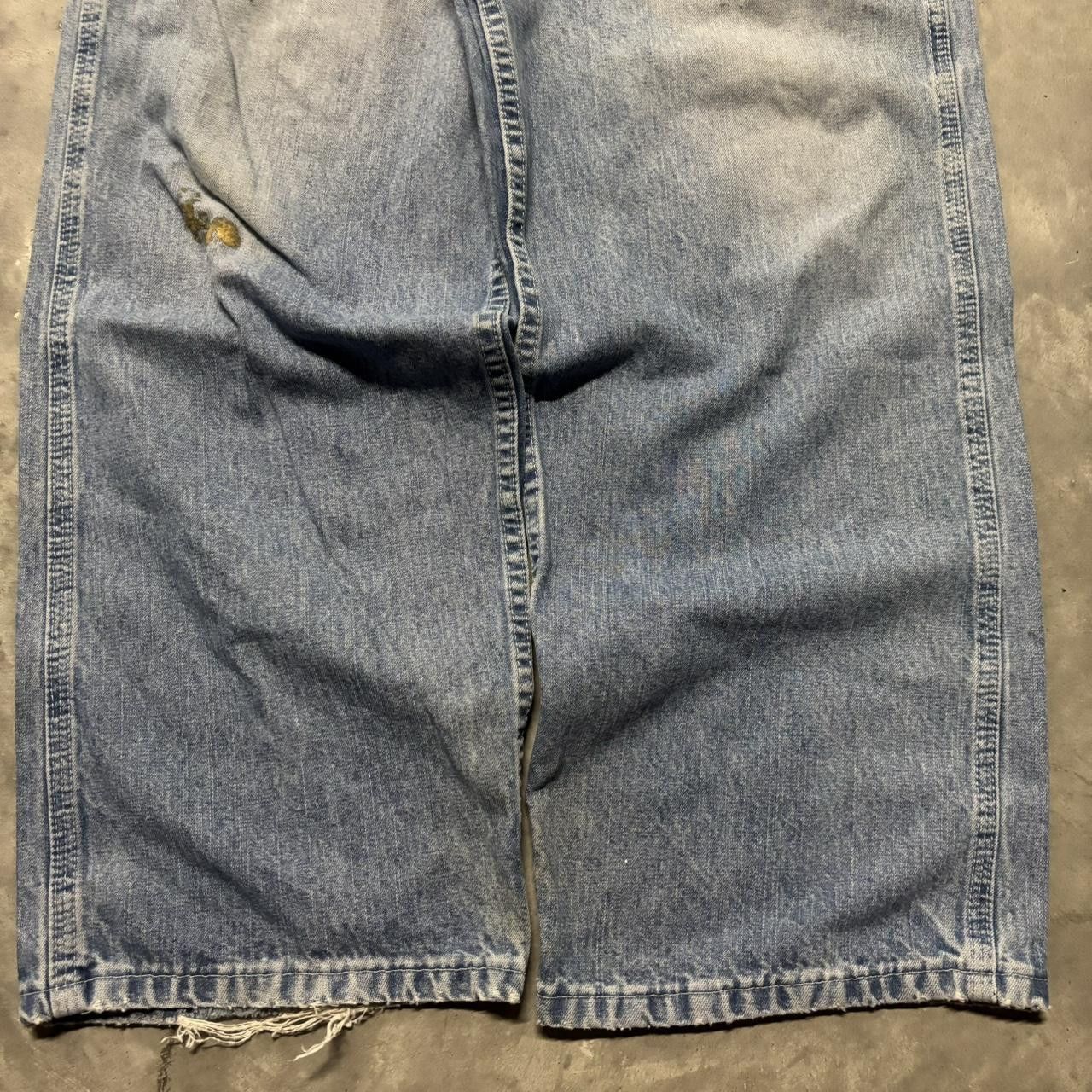 Japanese Brand × Vintage Crazy Vintage Y2K/2000s Baggy Light Wash Distressed Skater Carpenter Denim Jeans! Size US 34 / EU 50 - 6 Thumbnail