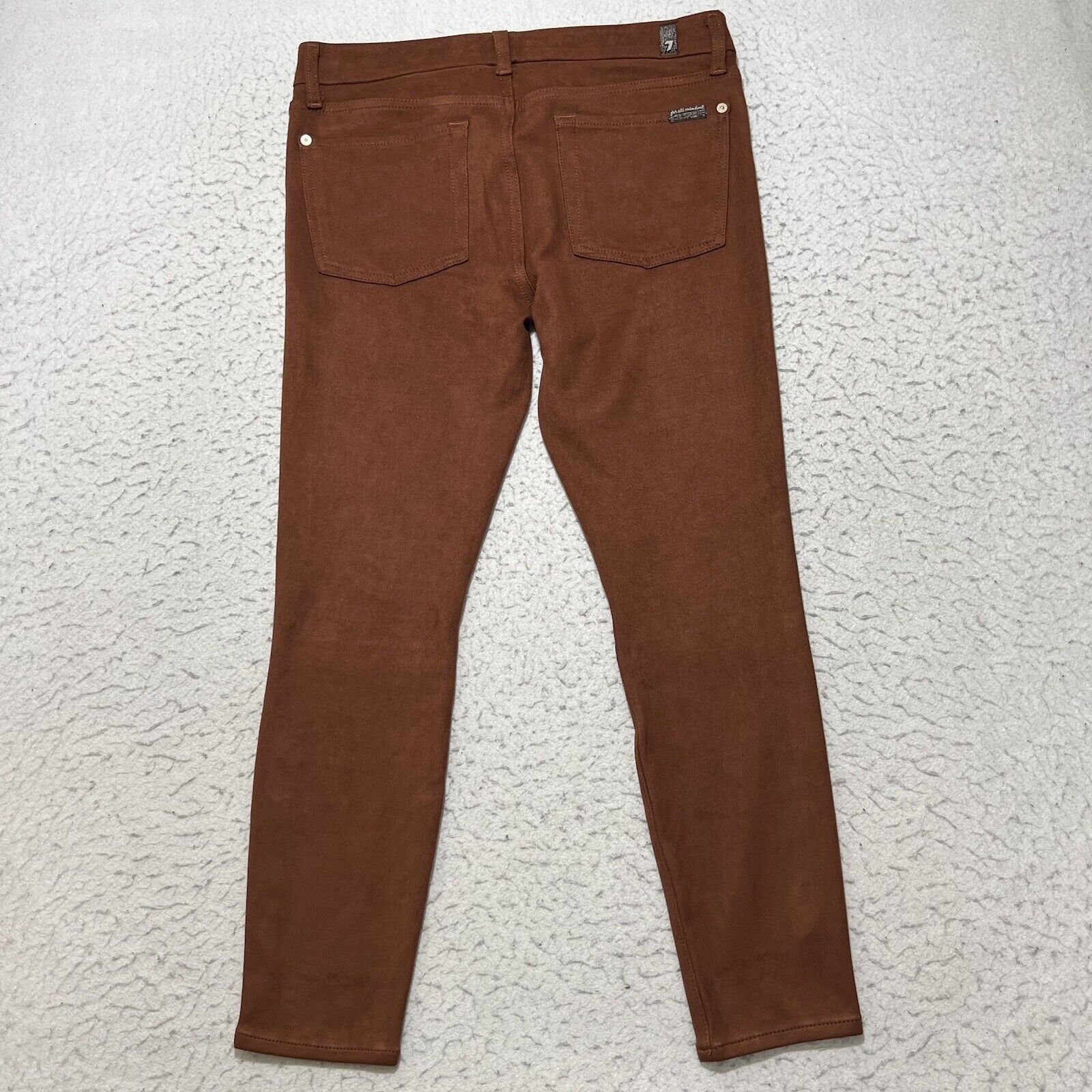 7 For All Mankind 7 For All Mankind Suede Ankle Mid Rise Skinny Stretch Pants Size 31" - 6 Thumbnail