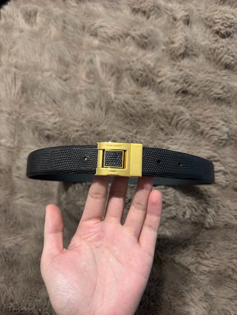 Yves Saint Laurent Saint Laurent Black Gold Belt 2502-Nextarrow Size ONE SIZE - 1 Thumbnail
