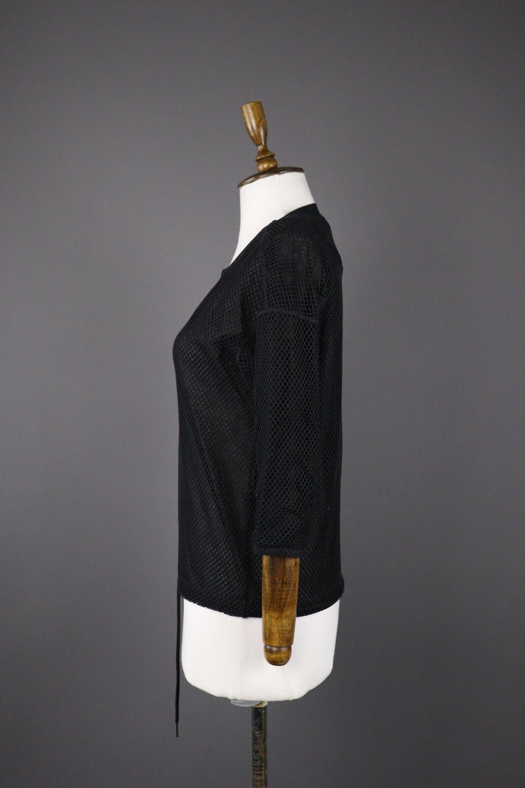 Designer Marc Cain Sports Black Crochet Knit Pullover Top Size 1 Size M / US 6-8 / IT 42-44 - 4 Thumbnail