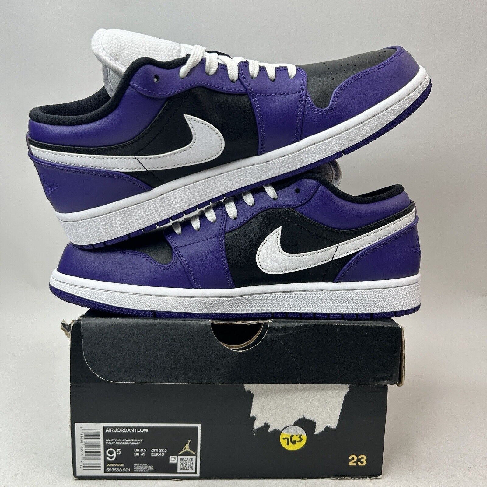 Nike Nike Air Jordan 1 Retro Low “Court Purple Black Toe” 2024 Size US 9.5 / EU 42-43 - 3 Thumbnail
